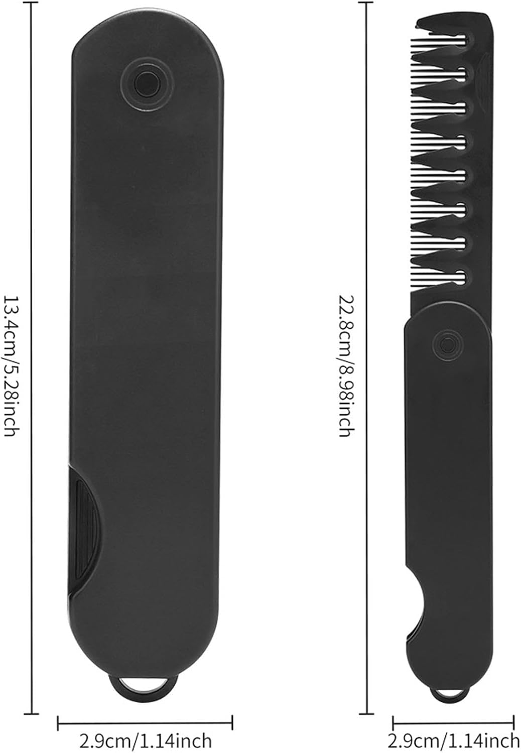 Walopola Foldable Hair Comb, 2 in 1 Mustache Combs, Portable Anti-Static Combs, Fine Tooth Comb & Wide Tooth Comb for Home and Travel image number 4