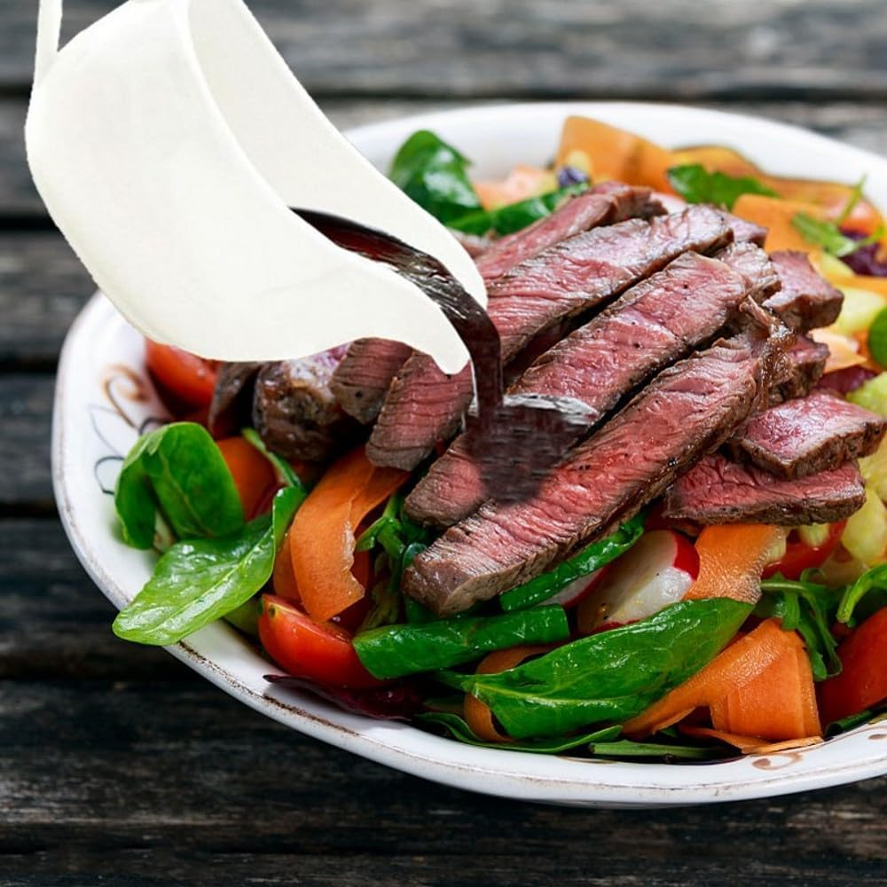 Qlans Gravy Boat with Ladle and Saucer 17 Oz,Ceramic Sauce Boat with Tray for Salad Dressings Milk,Warming Sauces,Creamer,Broth,Black Pepper,White (1 PCS New Gravy Boat with Ladle and Saucer) image number 5