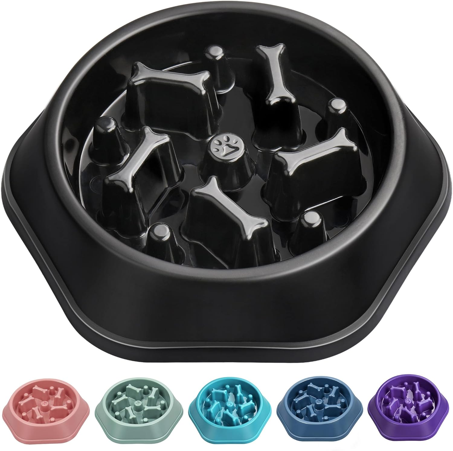 UPSKY Slow Feeder Dog Bowl - Anti-Chocking, Interactive Puzzle Bowl for Slow down Eating, Anti-Slip, Bloat Stop Maze, Small Medium Dogs