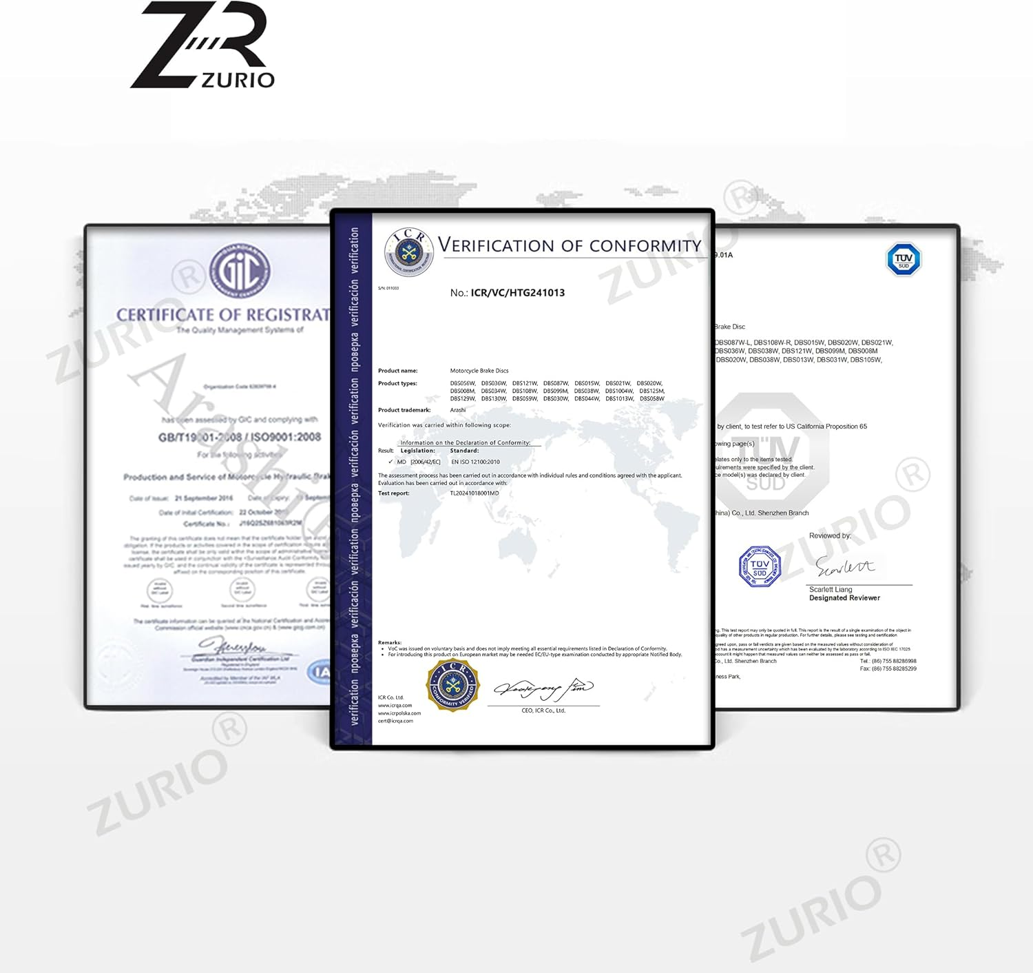 Floating Front Brake Discs Rotors Compatible with Suzuki GSXR 1300 Hayabusa Gen 1, GSXR 600 97-03, GSXR 750 96-03, GSXR 1000 01-02, TL1000R 98-03, TL1000S 97-01, GSX1400 02-07, Gold