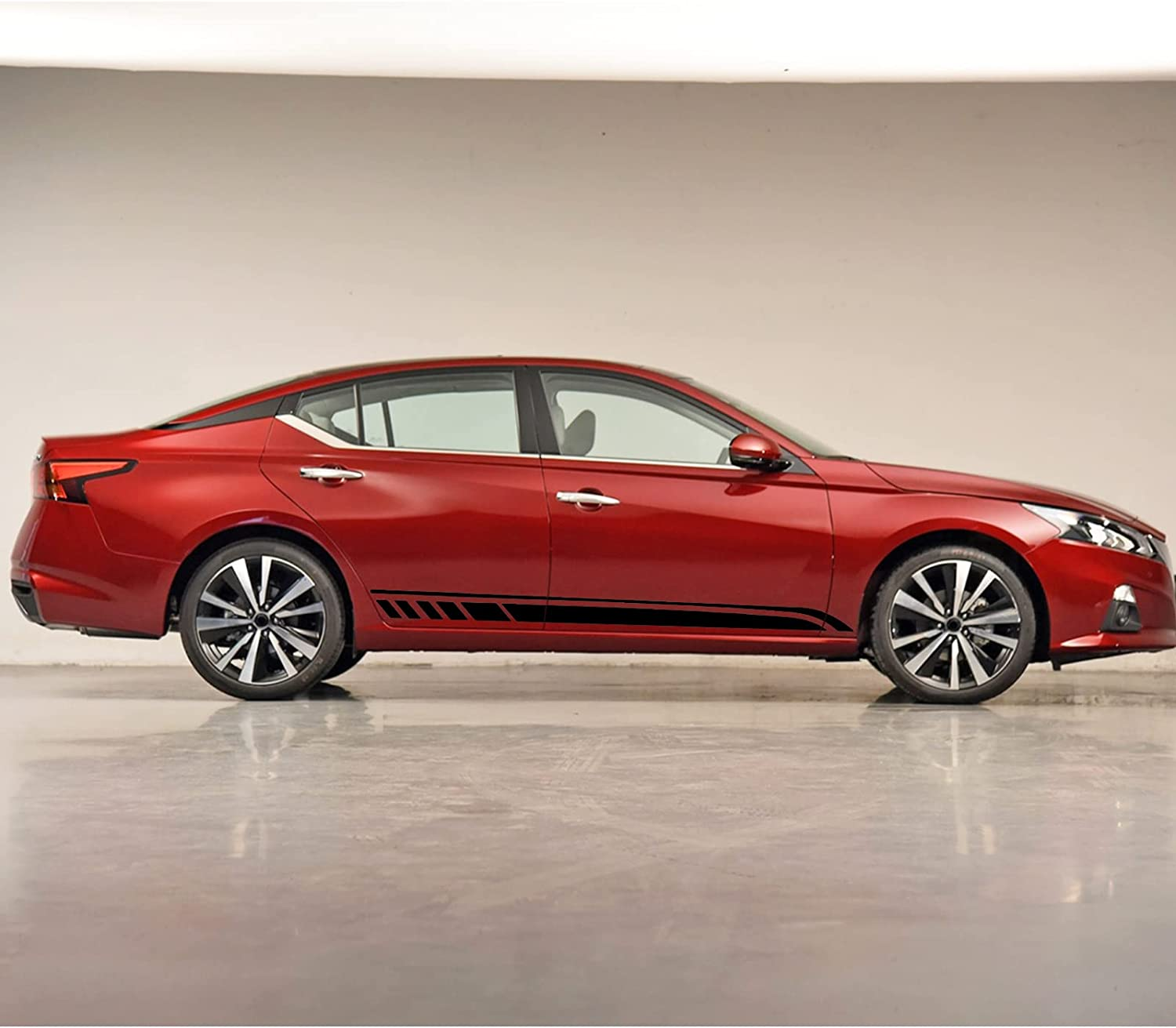 RUIANTE Sports Racing Stripe Stickers for Car Body Door Side Stripe Graphic Vinyl Decals Decoration for All Cars SUV Truck Off-Road Vehicles Universal Stickers Accessories 2Pcs (Black) image number 4