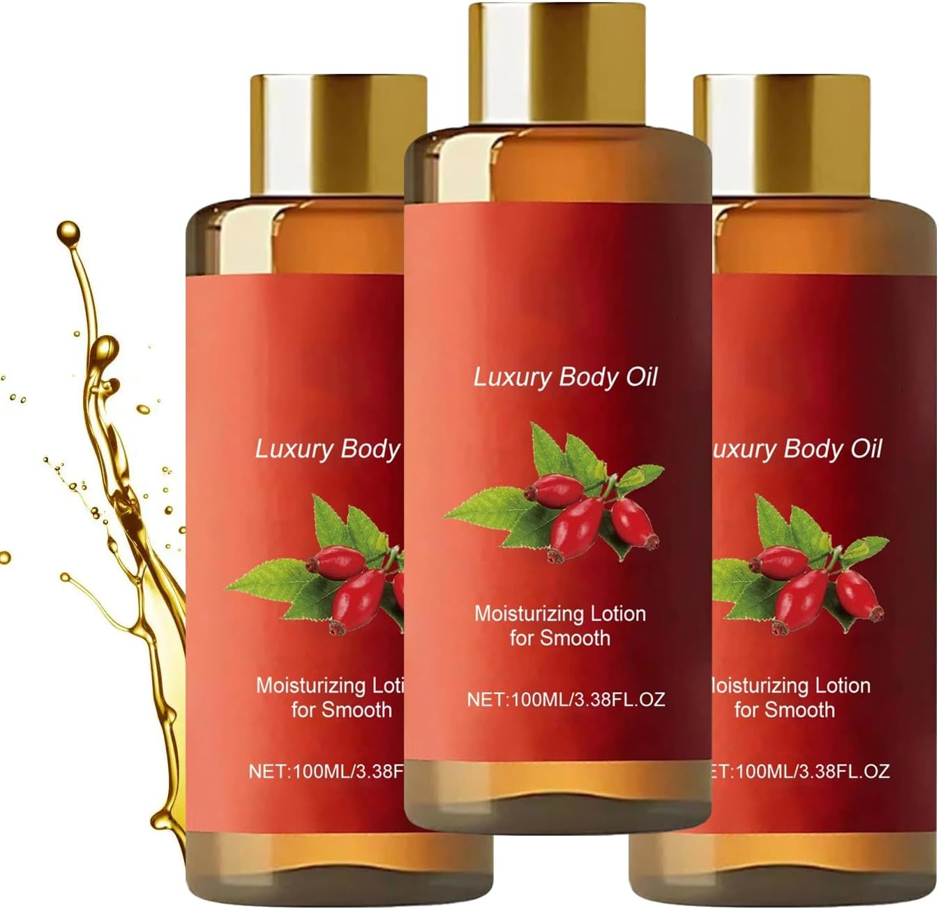 Luxury Body Firming Oil, Skin Tightening & Hydrating for Arms Thighs & Abdomen, after Shower Massage Oils, Gua Sha Body Oil, Moisturiser for Silky Smooth Skin, Gentle Formulated (3PCS)