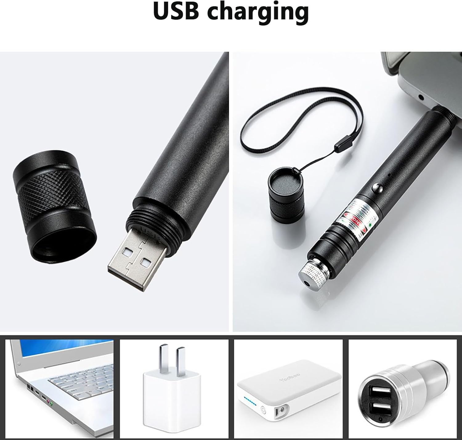 SYGELER USB Rechargeable 1000LM Green Laser Light - 500M Beam Distance,For Camping/Hunting/Gaming/Indoor Activities image number 5