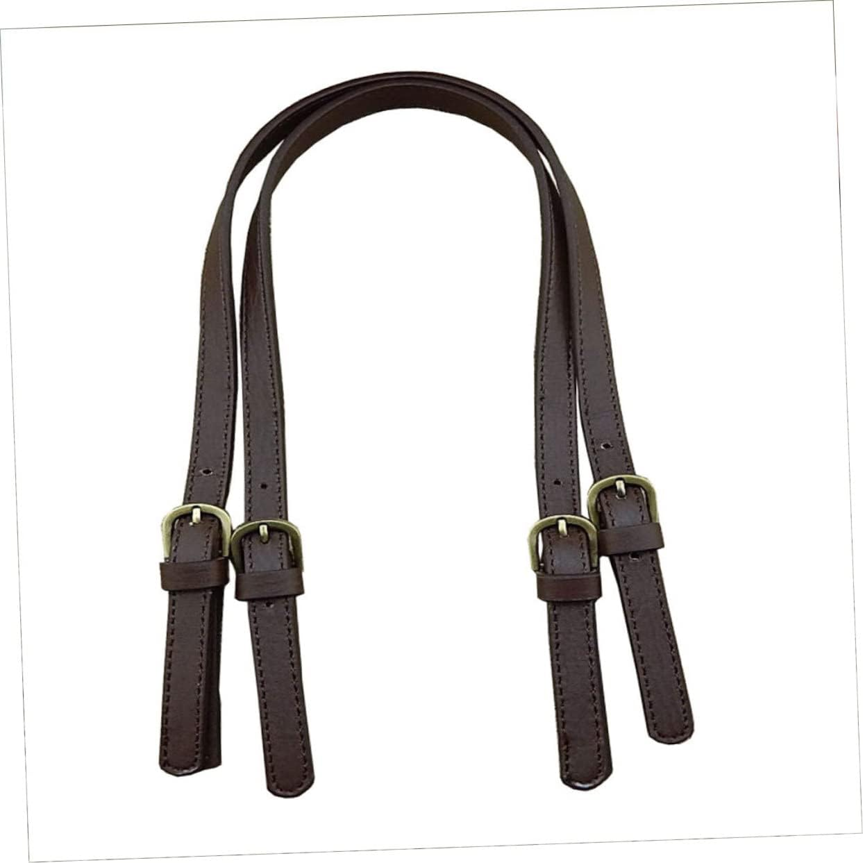 SEWACC 2Pcs Leather Bag Strap Handbag Belt Dual Buckles Adjustable Crossbody Shoulder Strap for Women Tote Bag image number 3