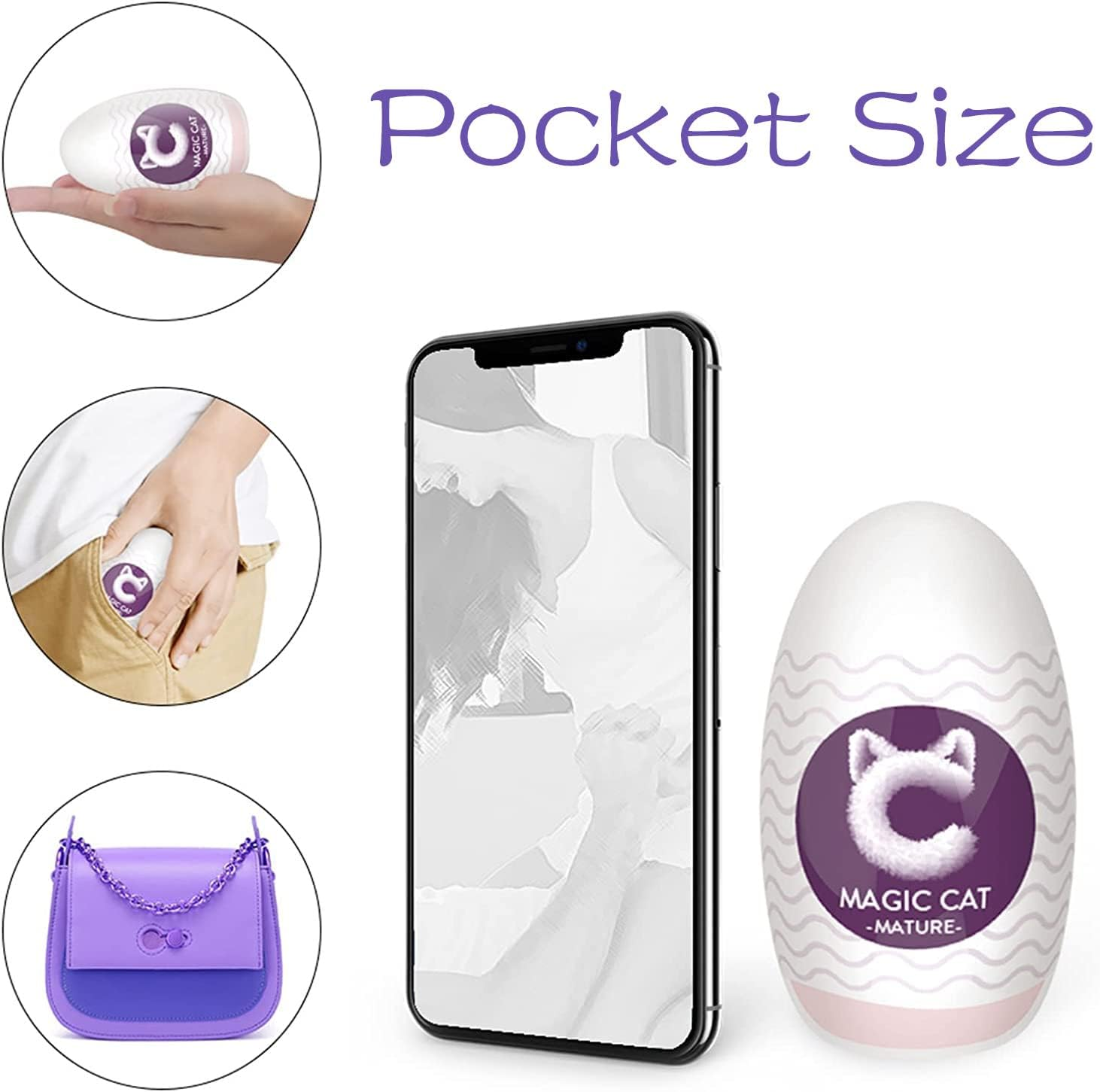 DVEDO 3D Male Egg,Handheld Male Cup with Softer Wrapped, Pocket Size with Strong Suctions image number 3