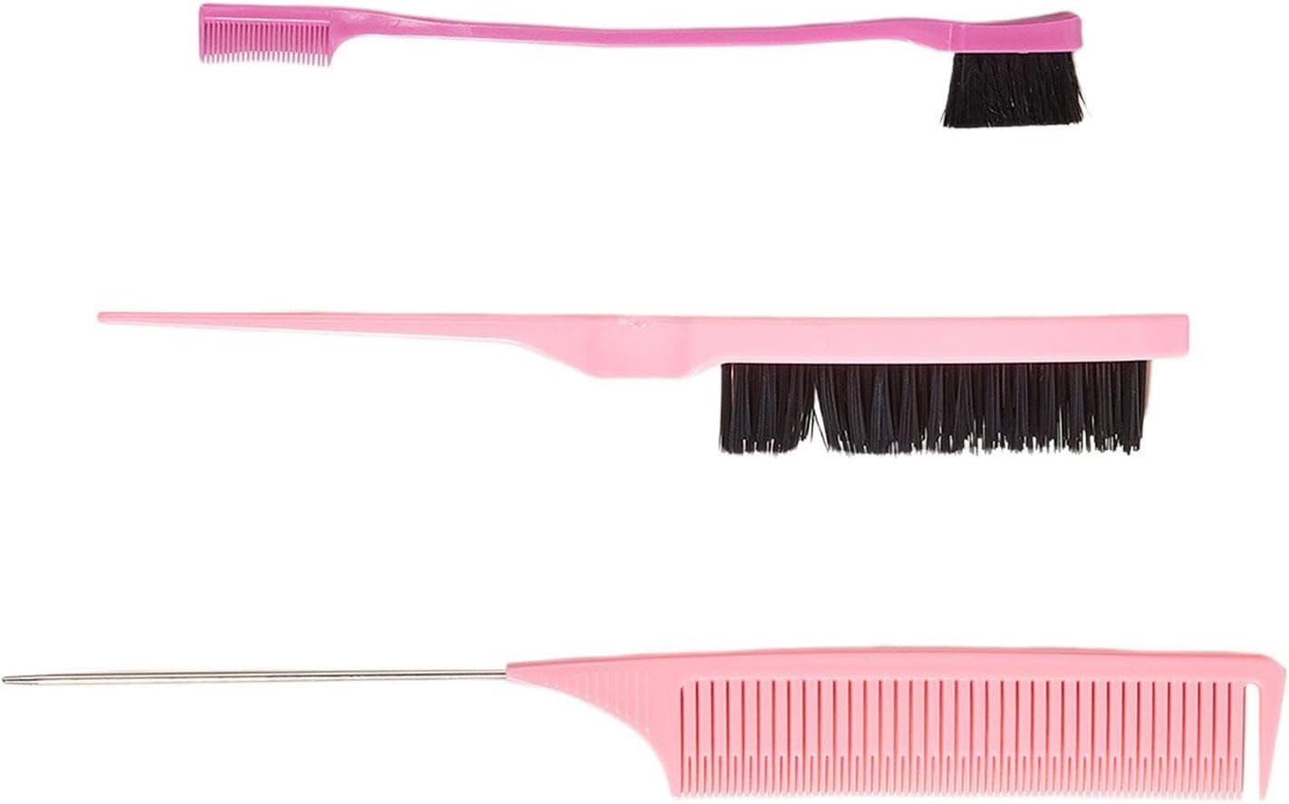 Eigell 3 Pieces Hair Styling Comb Set, Pin Tail Combs Sturdy Slick Brush Set Bristle Hair Brush Edge Brush for Smoothing Hair & Flyaways image number 6