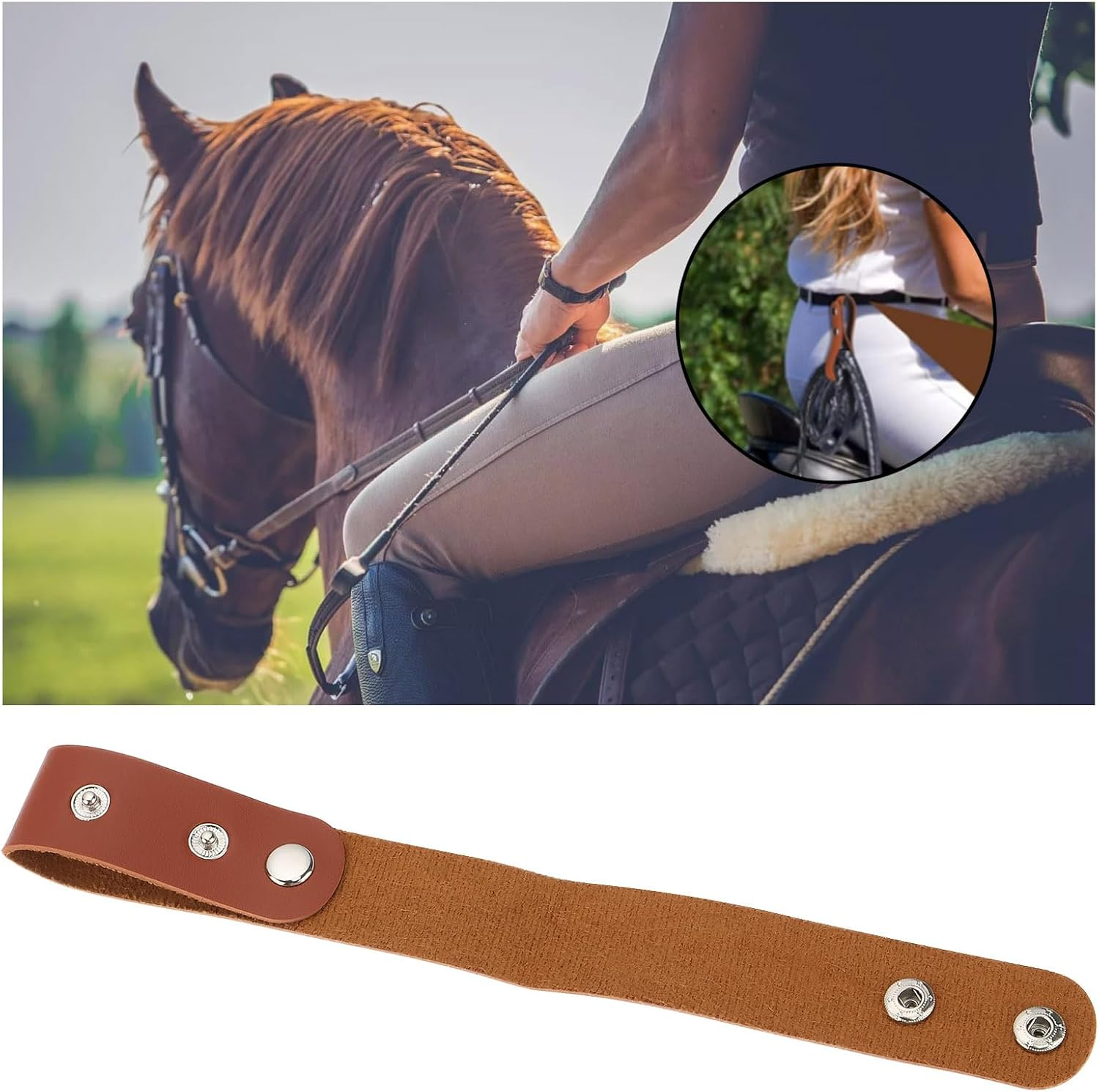 Be in Your Mind 2Pcs Halloween Leather Whip Holstes Accessories 1.18 X 5.5 Inches Belt Whips Holder Bullwhip Whip Loop for Horse Riding Whips and Crops Belt - Black image number 3