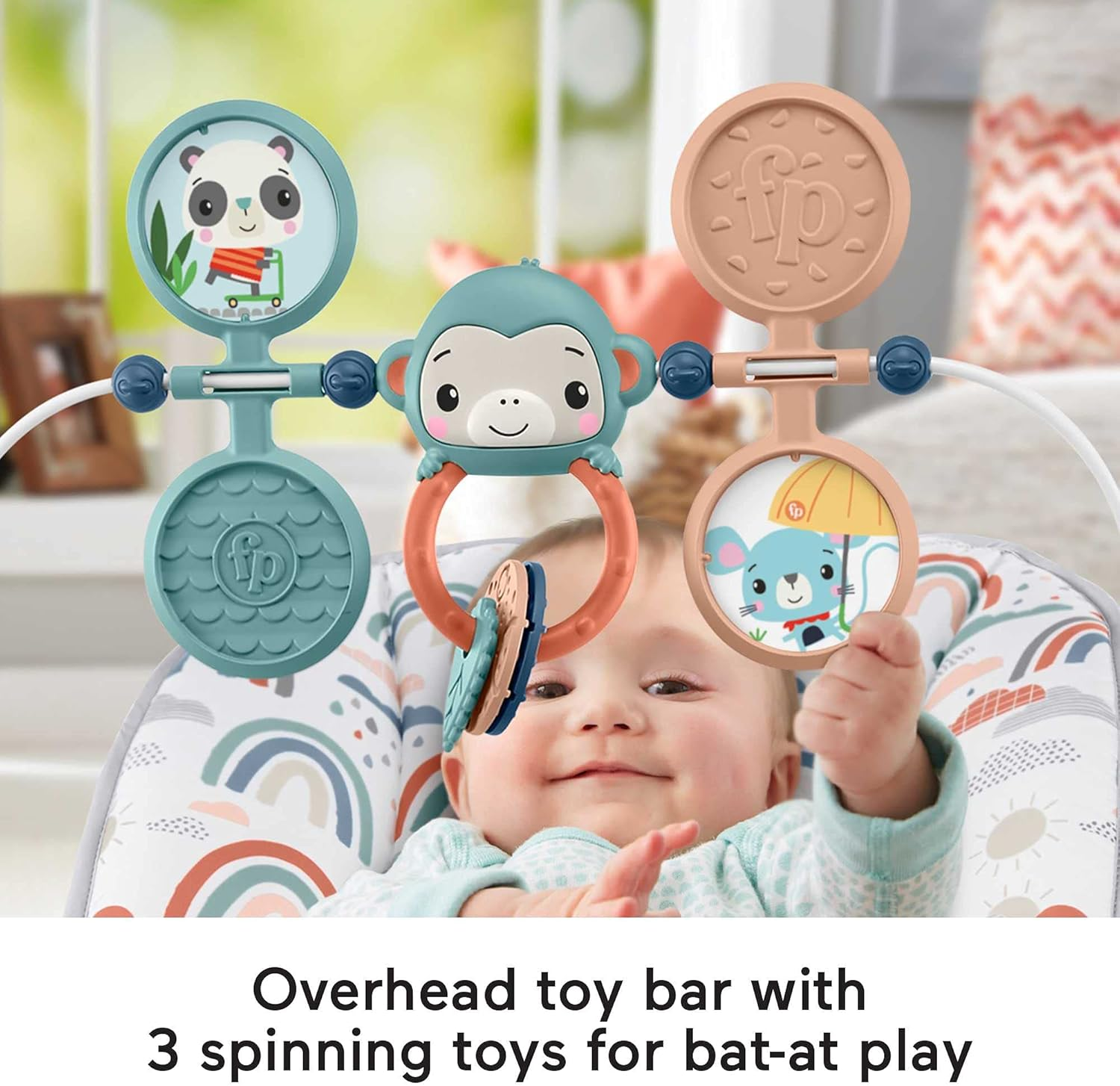 Fisher-Price Baby'S Bouncer Pacific Pebble, Portable Bouncing Chair for Soothing and Play for Newborns and Infants image number 6