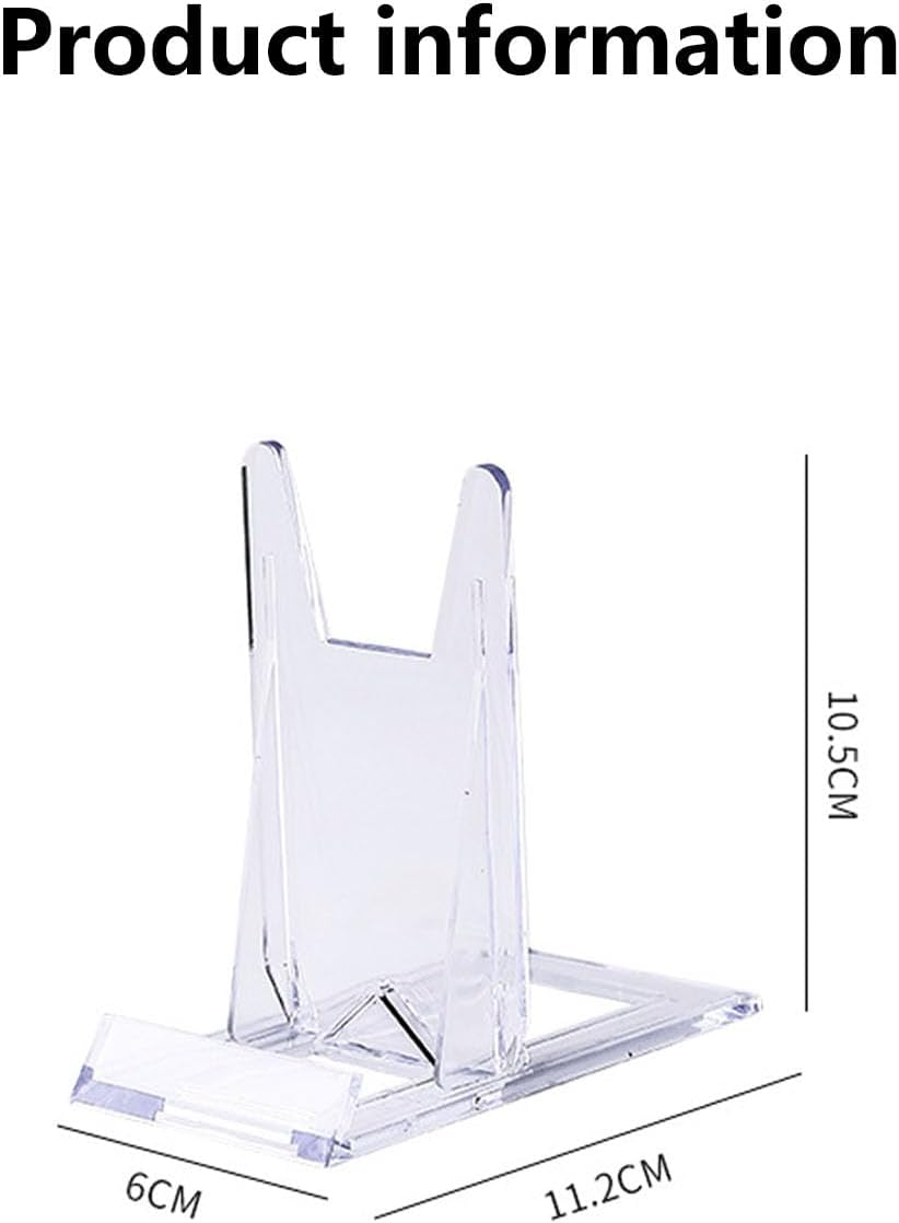 6 Pack Acrylic Book Stand for Display Adjustable Clear Book Display Holder Easel Stand Collector Display Stand for Home Office Back to School Comic Book Album CD Magazine Postcard Picture Artworks image number 4