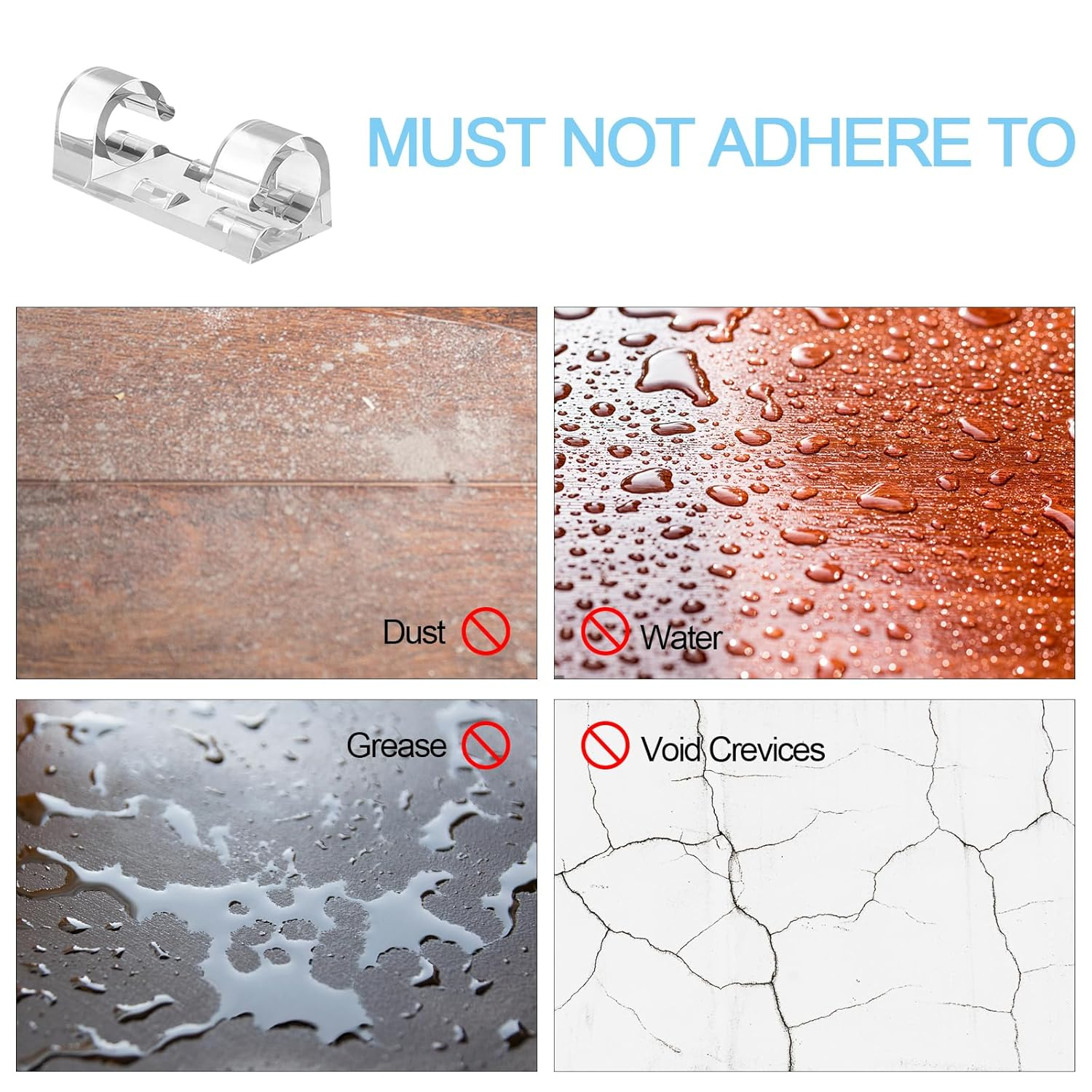 VIPMOON 80 Pack Transparent Cable Clips, Strong Self-Adhesive Cable Clips Organizer Cord Holder, Durable Cable Wire Management for 4-6Mm Cables image number 4