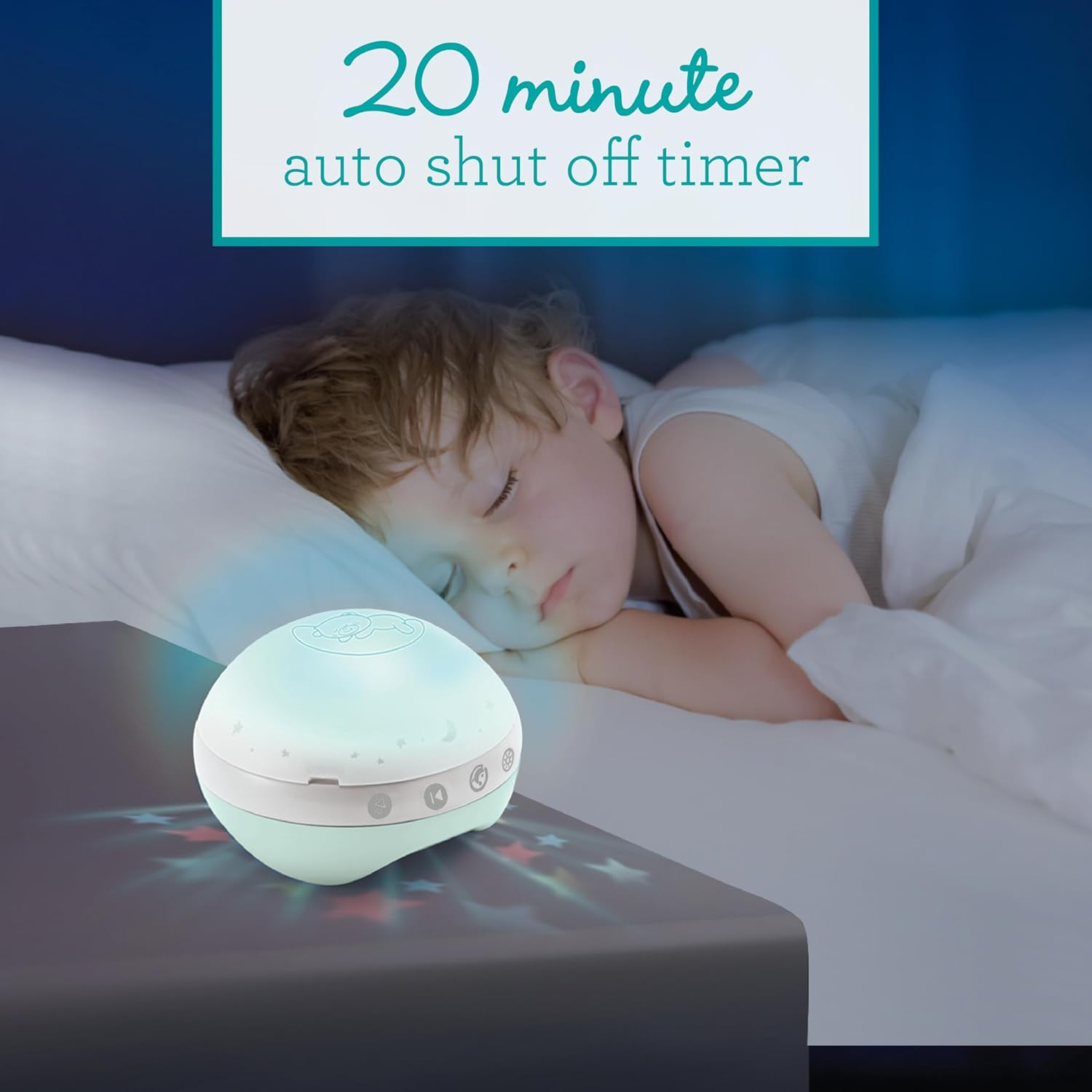 Infantino 3-In-1 Musical Mobile, Transformable Mobile into Projector and Night Light with Alarm Mode, 6 Integrated Melodies and 4 Sounds Nature, Sage image number 2