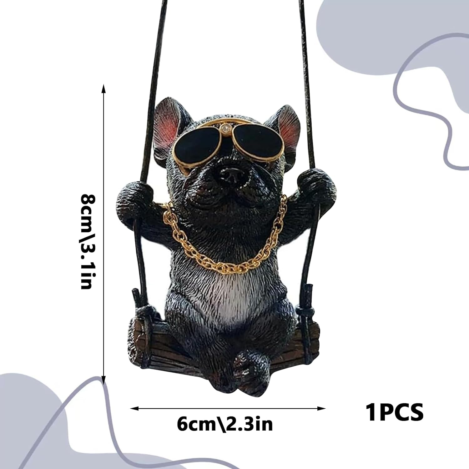 Car Hanging Accessories, Bulldog Car Accessories, Car Accessories Interior, Cute Car Mirror Hanging Accessories for Women/Men Automotive Accessories Car Decor Rear View Mirror Small Gifts image number 4