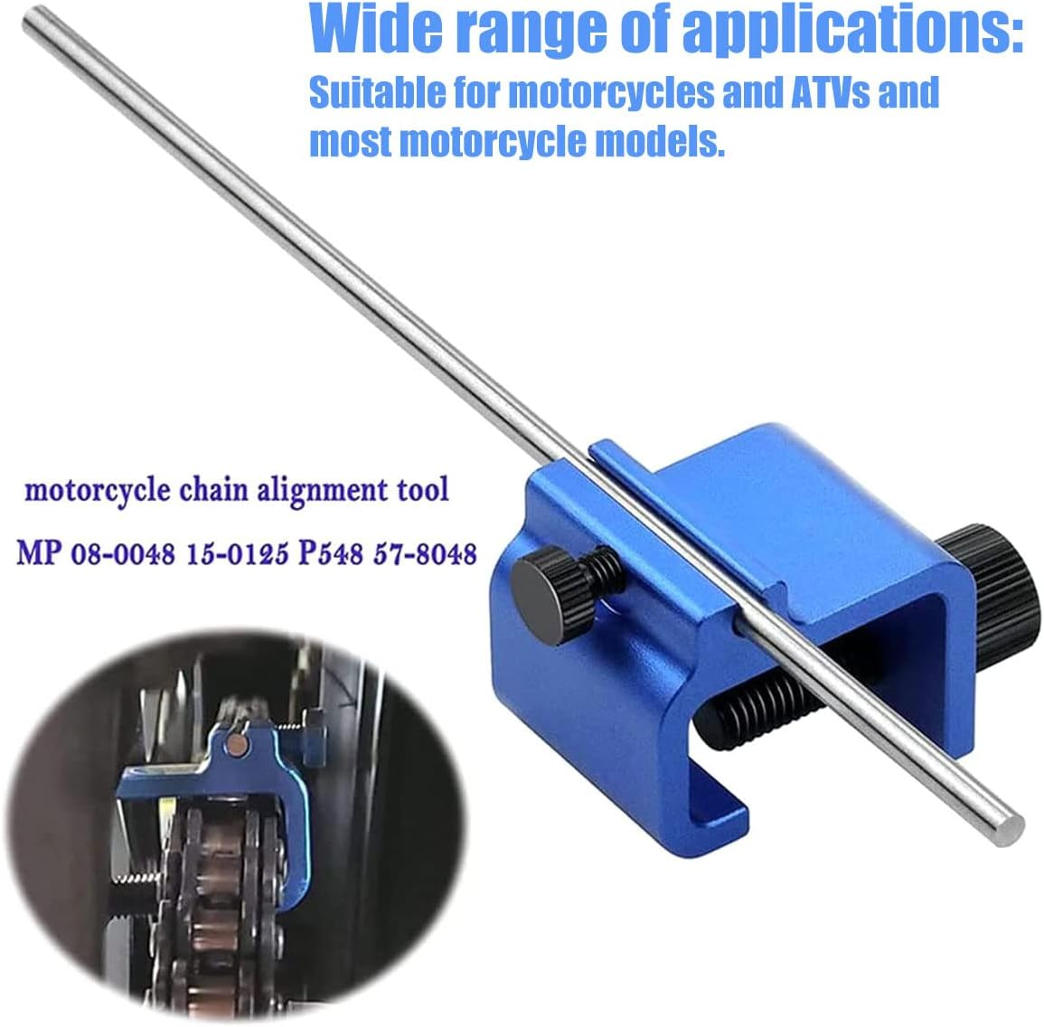 Motorcycle Chain Alignment Tool Aluminium Alloy Sprocket Chain Adjusting Tool Universal Quick Accurate Motorbike Chain Alignment Tool Repair Accessories Tool for Motorcycles Atvs ZHAZHAMO