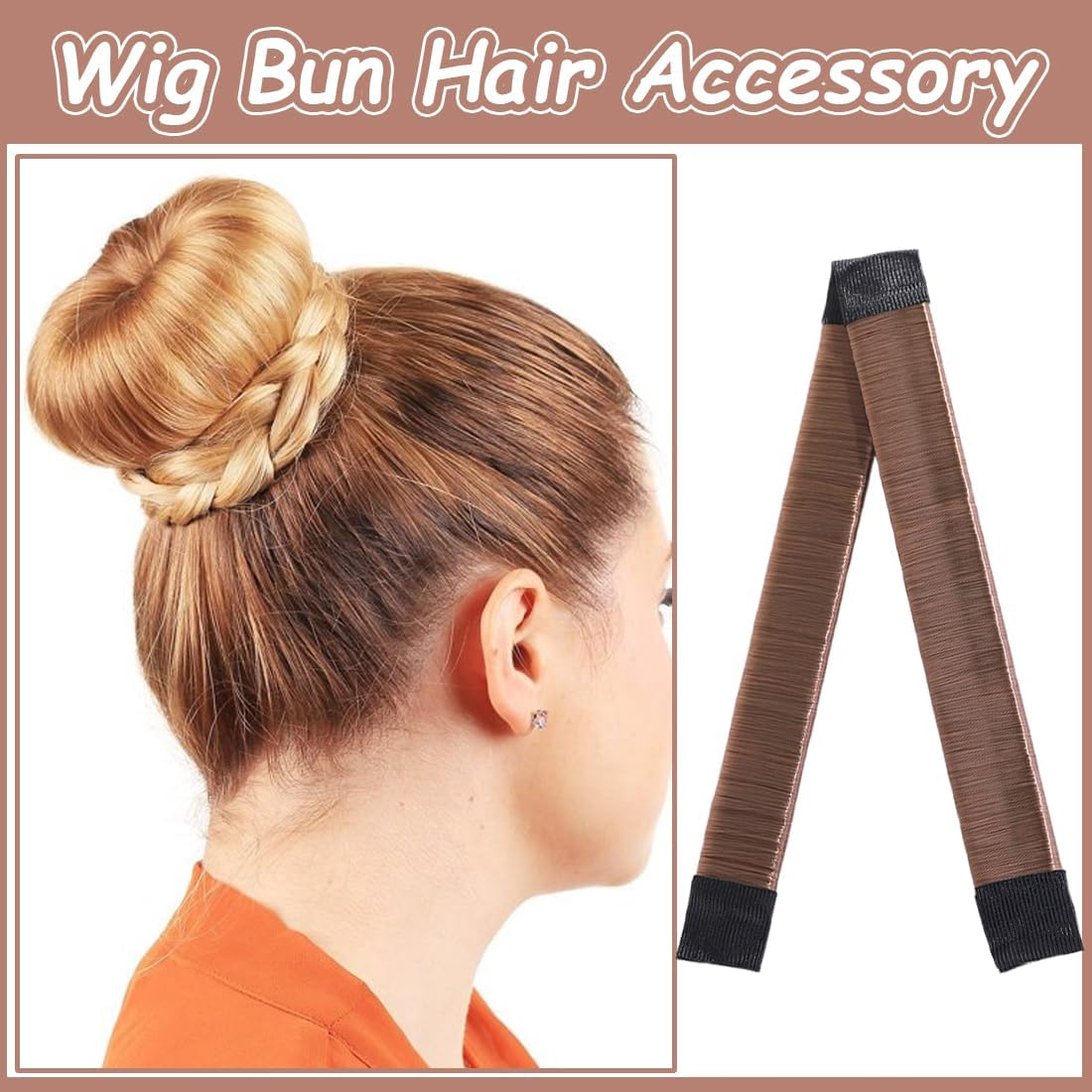 Pack of 3 Magic Hair Buns, Braiding Aid Hair Girls and Women, Doughnut Hair Bun Maker, French Twist Hair Bun Styling Braid Holder Tool, Dark Coffee image number 2