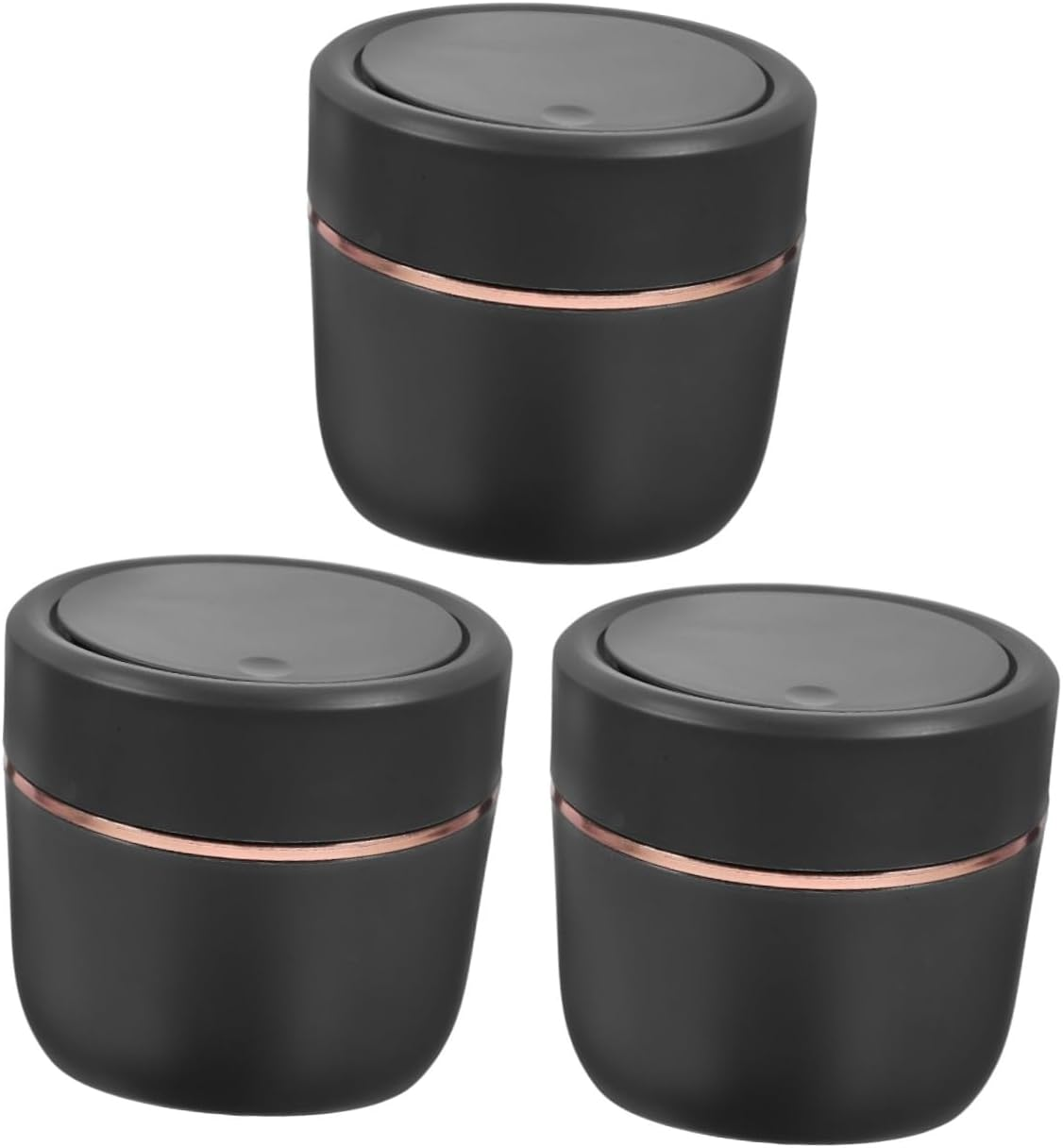 COHEALI Elegant Lidded Trash Can Portable Desktop Trash Can Miniature Rubbish Bucket Bin for Bedroom Waste Basket Bin