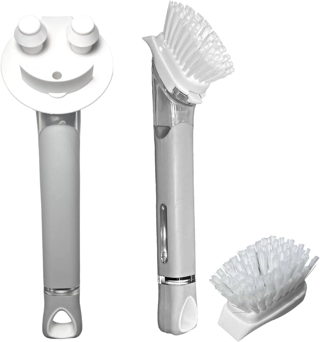 The Original Smiling Handle with Soap Dispensing by Smilyeez for the Smiling Sponge & Smilyeez Dishwand Combo (White/Grey) - Purple image number 6