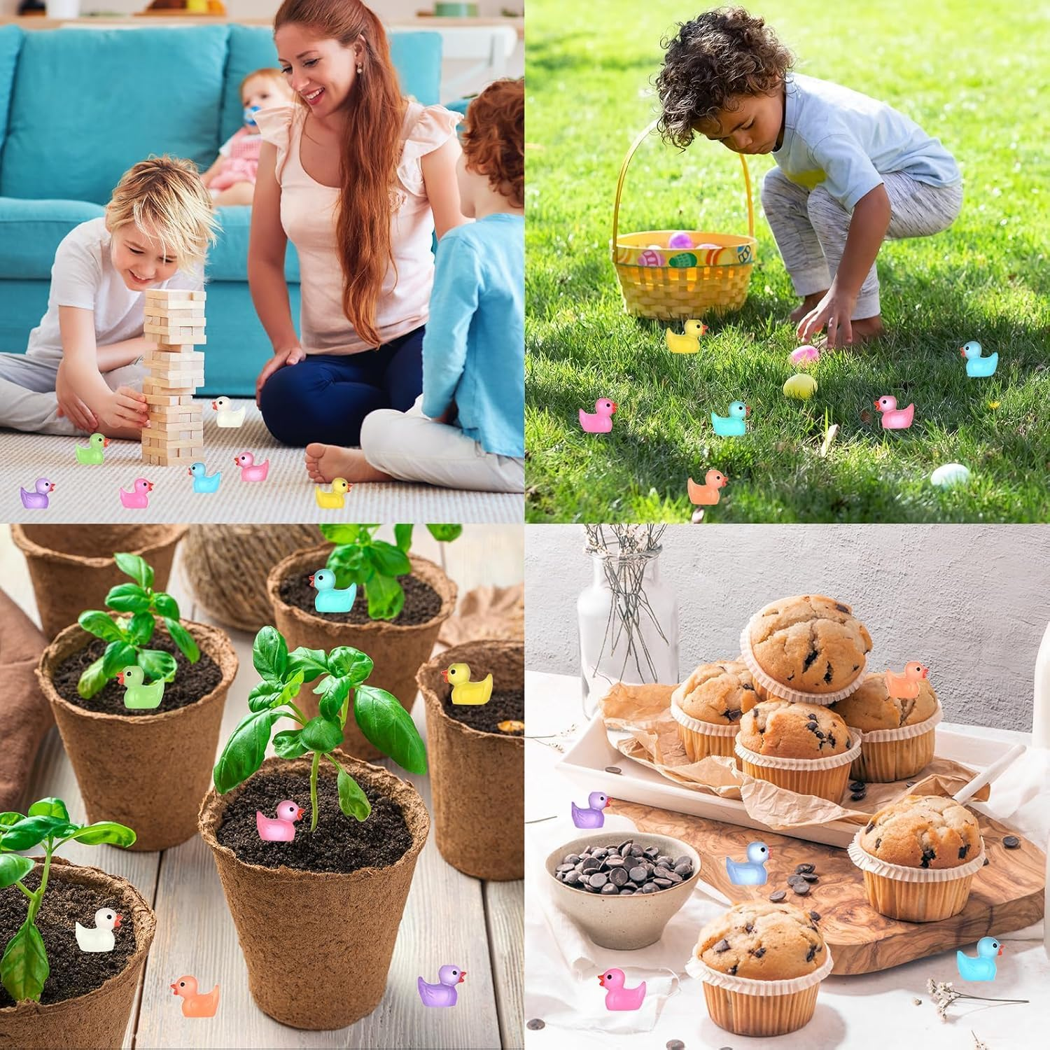 Fokmuaex 36PCS Glow in the Dark Duck Figurines - Mini Resin Garden Decor, Cute Nighttime Ornaments for Micro Landscapes, Home & Tabletop Accents image number 1