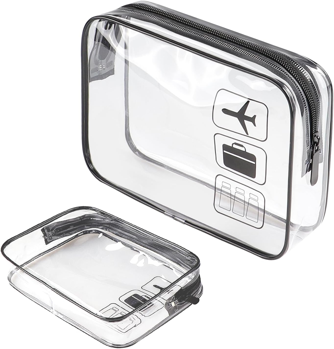 2PCS Toiletry Bag Wash Bag Clear, Waterproof Travel Toiletries Large Capacity, Clear Travel Toiletries Bag 20*14Cm, Travel Toiletry Bag Suitable for Travel Business Tripdaily Usemakeup Storage (Green)