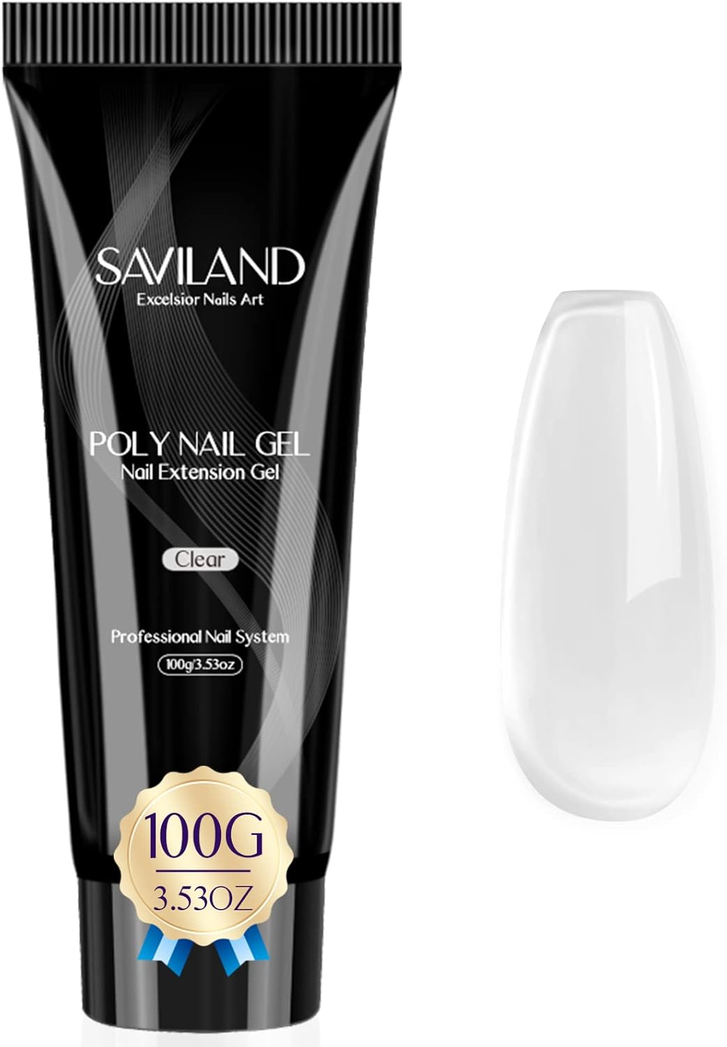 Saviland 100G Poly Gel -Large Capacity Clear Poly Nail Extension Gel Basic Hard G El for N Ail Enhancement Repair Nail Art French Manicure Starter G El Nail Kit for Na Il Salon Use DIY at Home, Clear image number 3