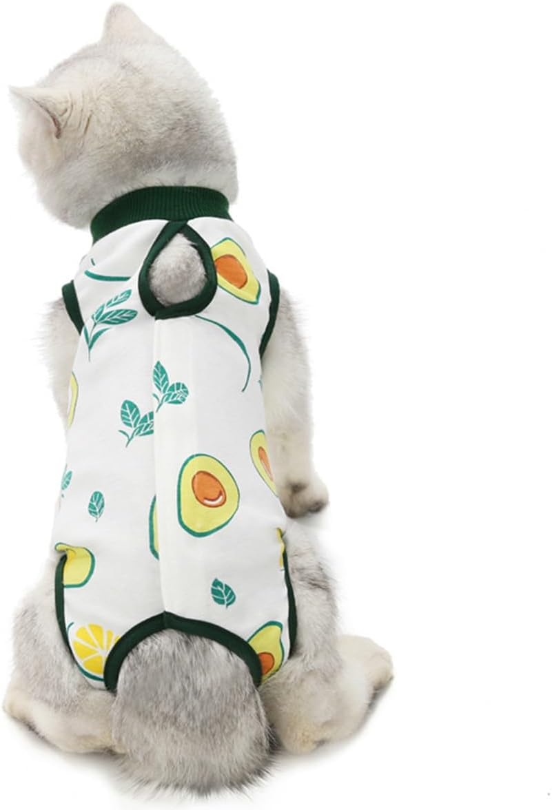 Agoumlux Cat Bodysuit after Surgery Castration for Cat Bodysuit for Surgery Leak Protection Cat Clothing Recovery Clothing Cotton, Green, S image number 3