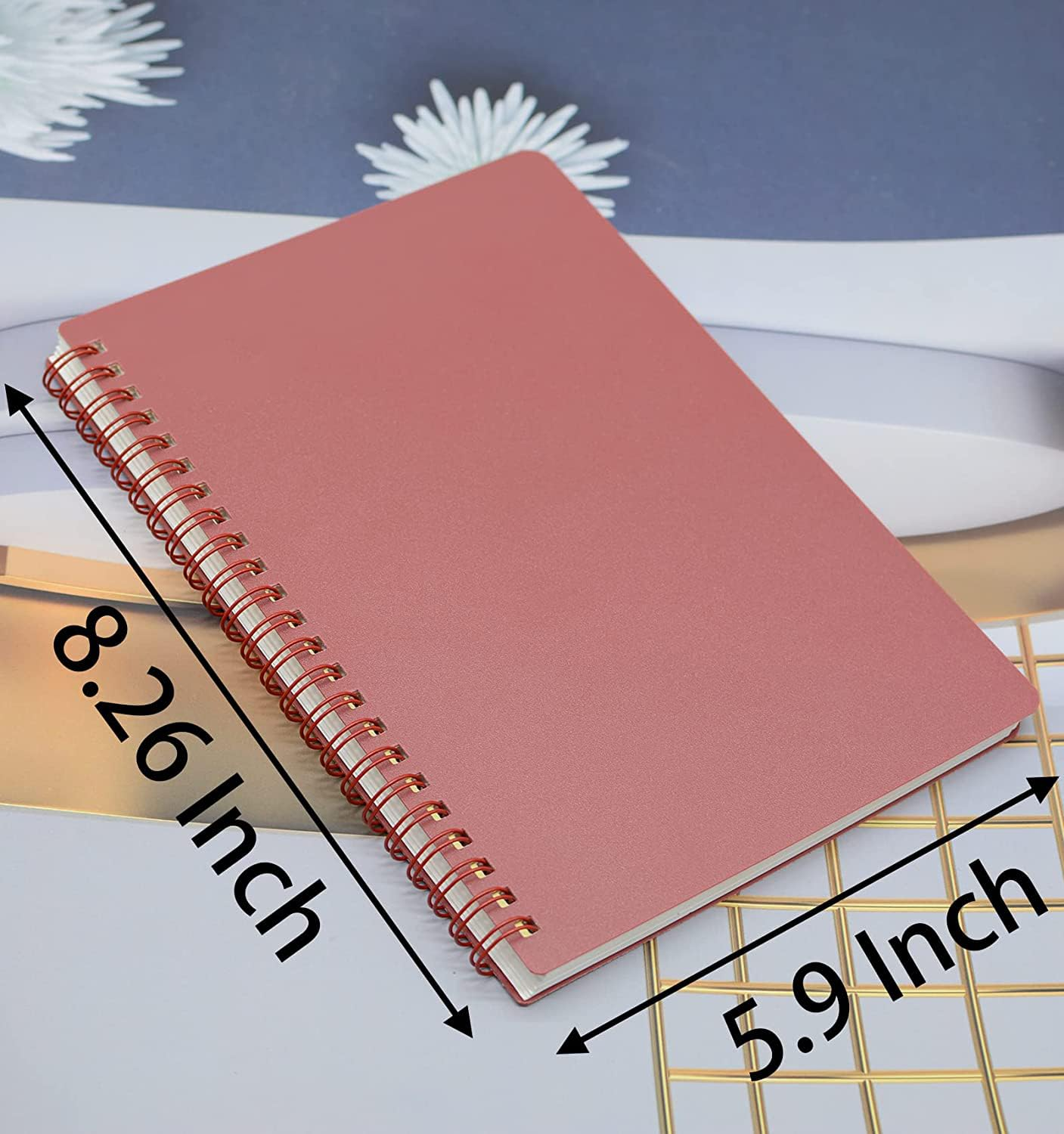 Yansanido Spiral Notebook, 4 Pcs 4 Color A5 Thick Plastic Hardcover 7Mm College Ruled Paper 80 Sheets (160 Pages) Journal for School and Office Supplies (4 Pcs A5) image number 1