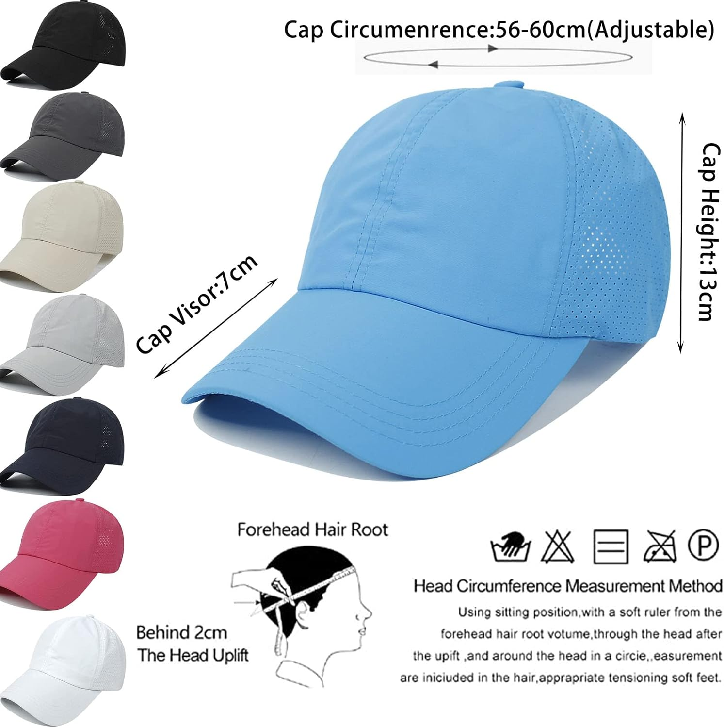 Womens Ponytail Hat Baseball Cap, Adjustable Criss Cross Baseball Cap High Bun Unisex Quick Drying Trucker Hats image number 4