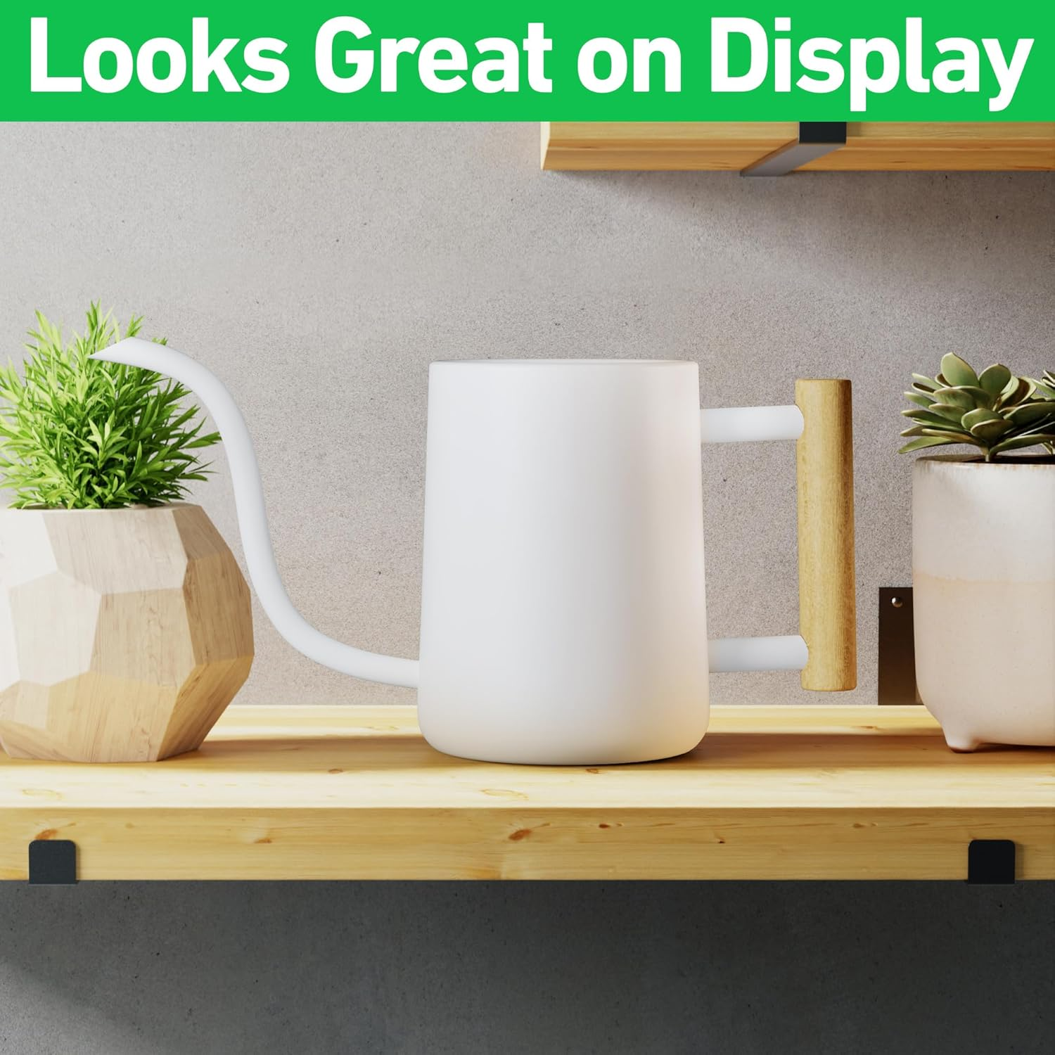 Indoor Watering Can with Long Spout - 35Oz White Watering Can for Indoor Plants - Cute Watering Can Indoor - Small Watering Can for Indoor Plants - Indoor Plant Watering Can - Houseplant Watering Can image number 5