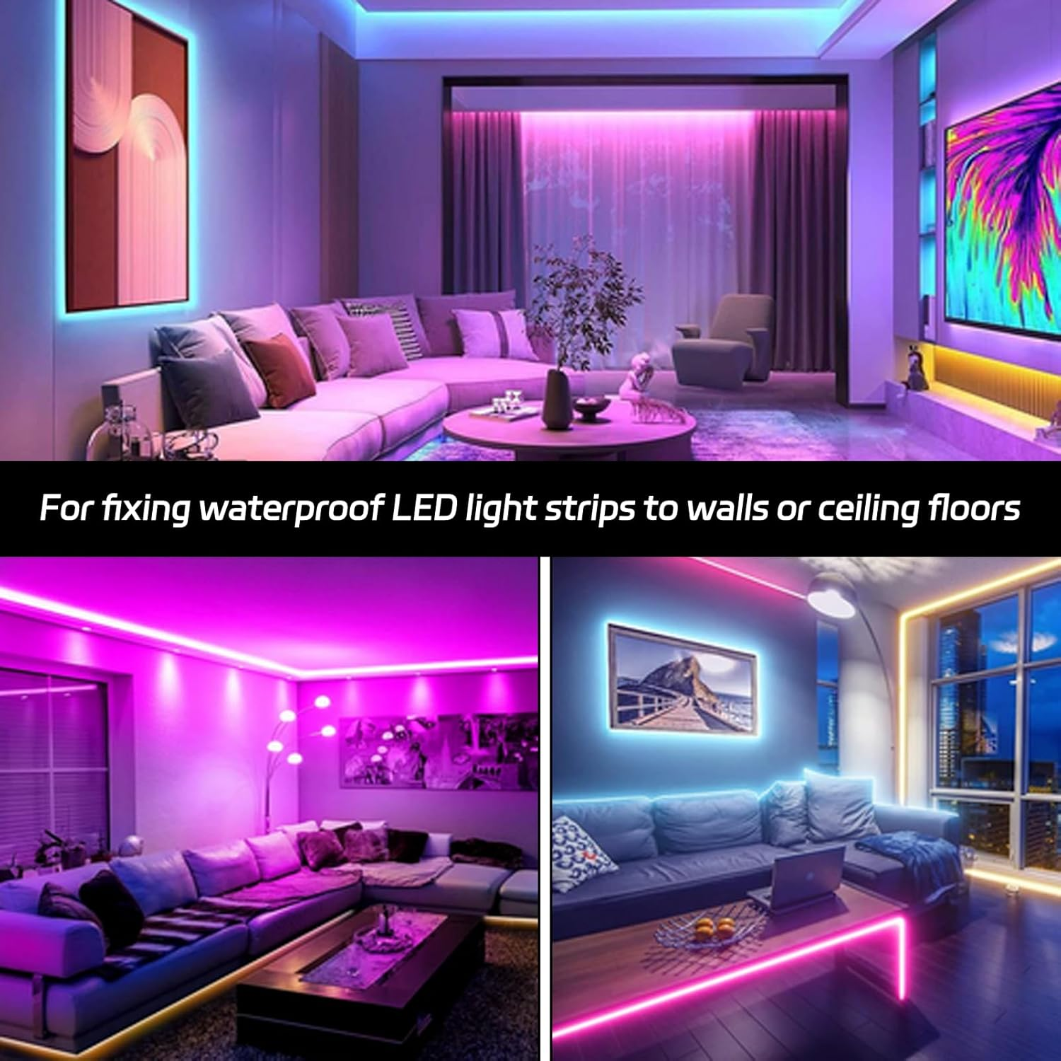 Pack of 50 Waterproof LED Light Strip Clips, LED Strip Holder, LED Strip Holder, Mounting Clamps, Suitable for 5 Mm to 6 Mm Silicone Waterproof LED Light Strips, Translucent image number 3