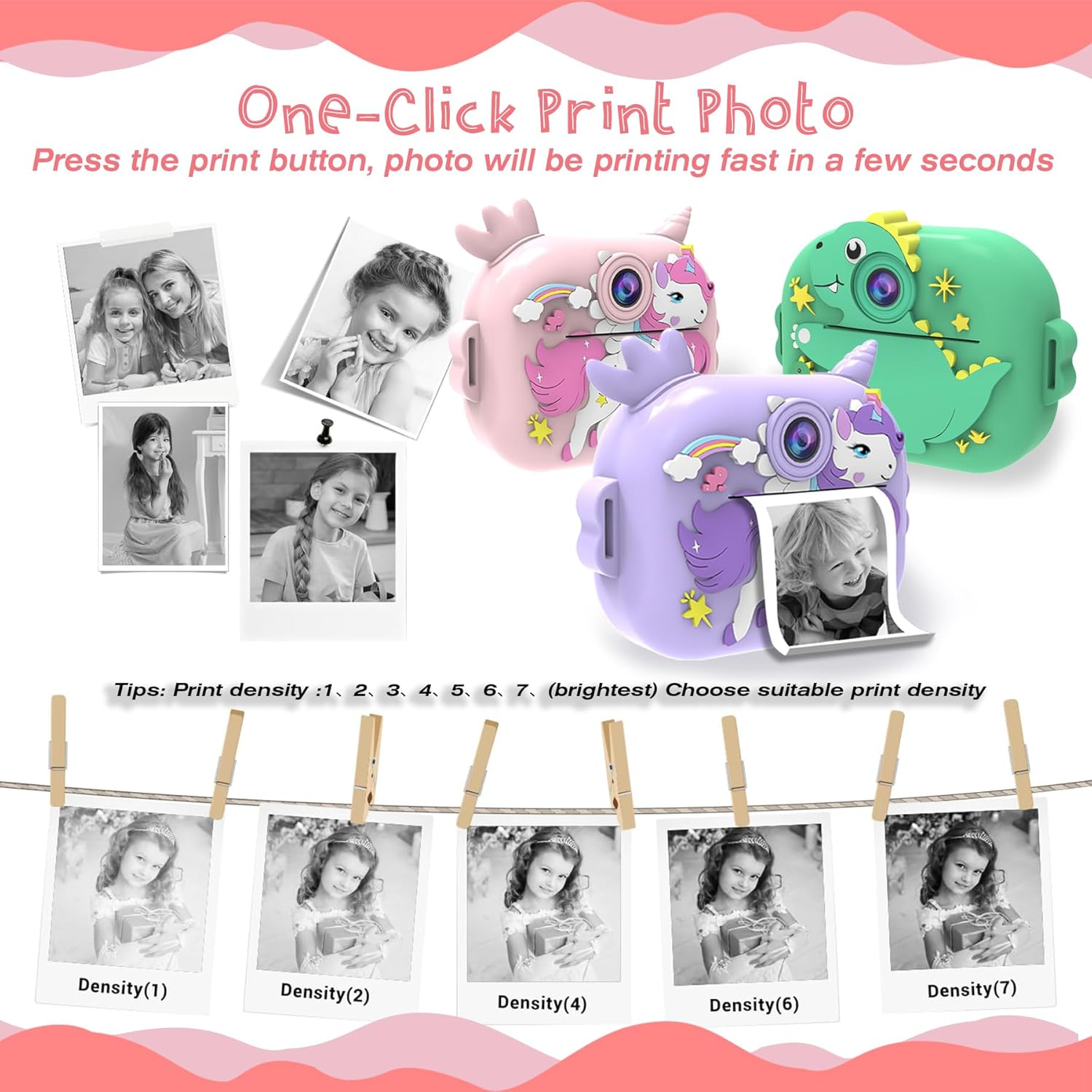 Kids Camera Instant Print,Iggdoqi Kids Digital Camera with 3 Rolls Print Paper,2.4 Inch 1080P Screen Toddler Digital Camera with 32GB TF Card for 3-12 Girls Boys Christmas Birthday Party Gift(Green)