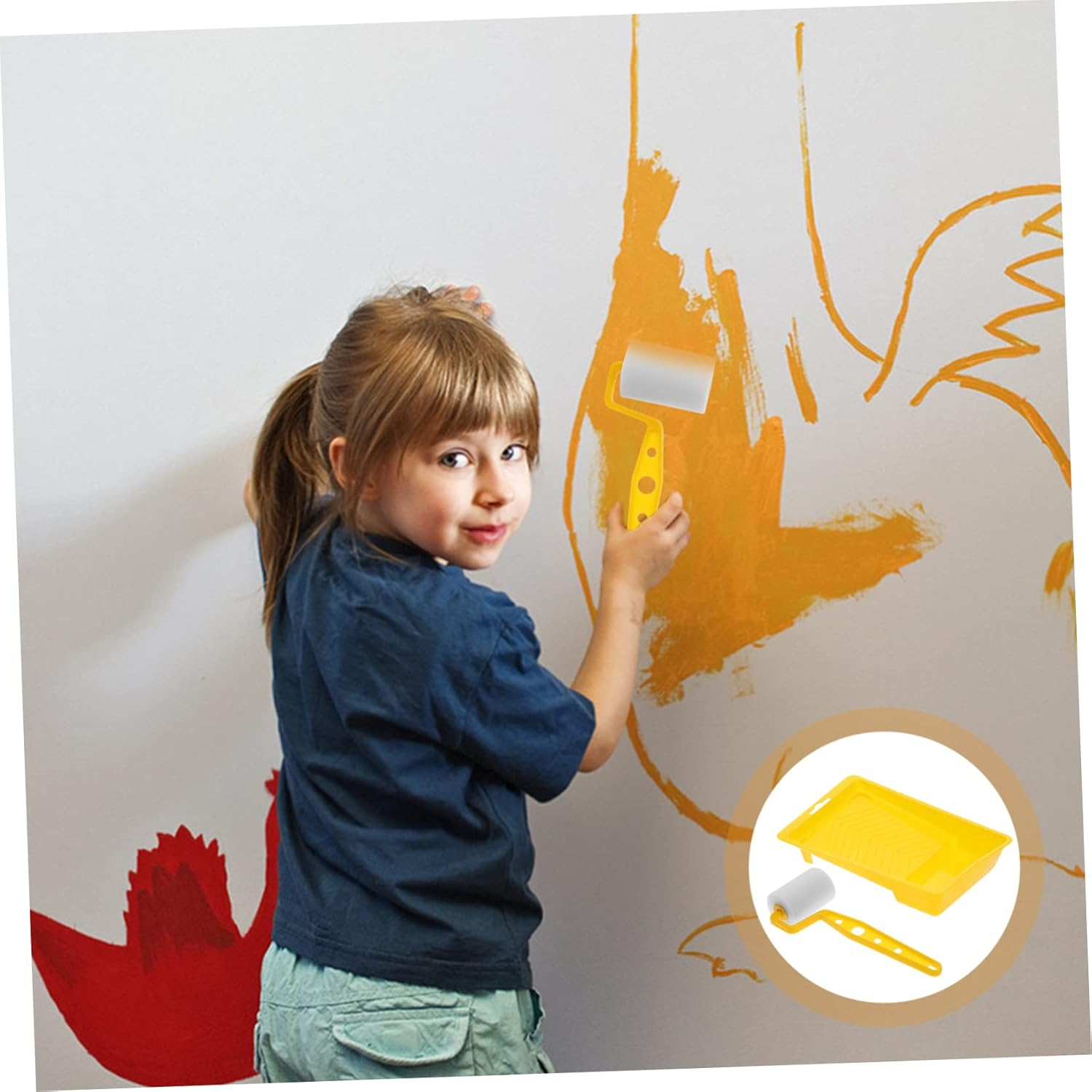 VICASKY 1Set Portable Paint Painting Kit Sponge Rollers for Walls Ceilings Furniture and Boys and Girls Art Projects for Home Decor and Creative Painting