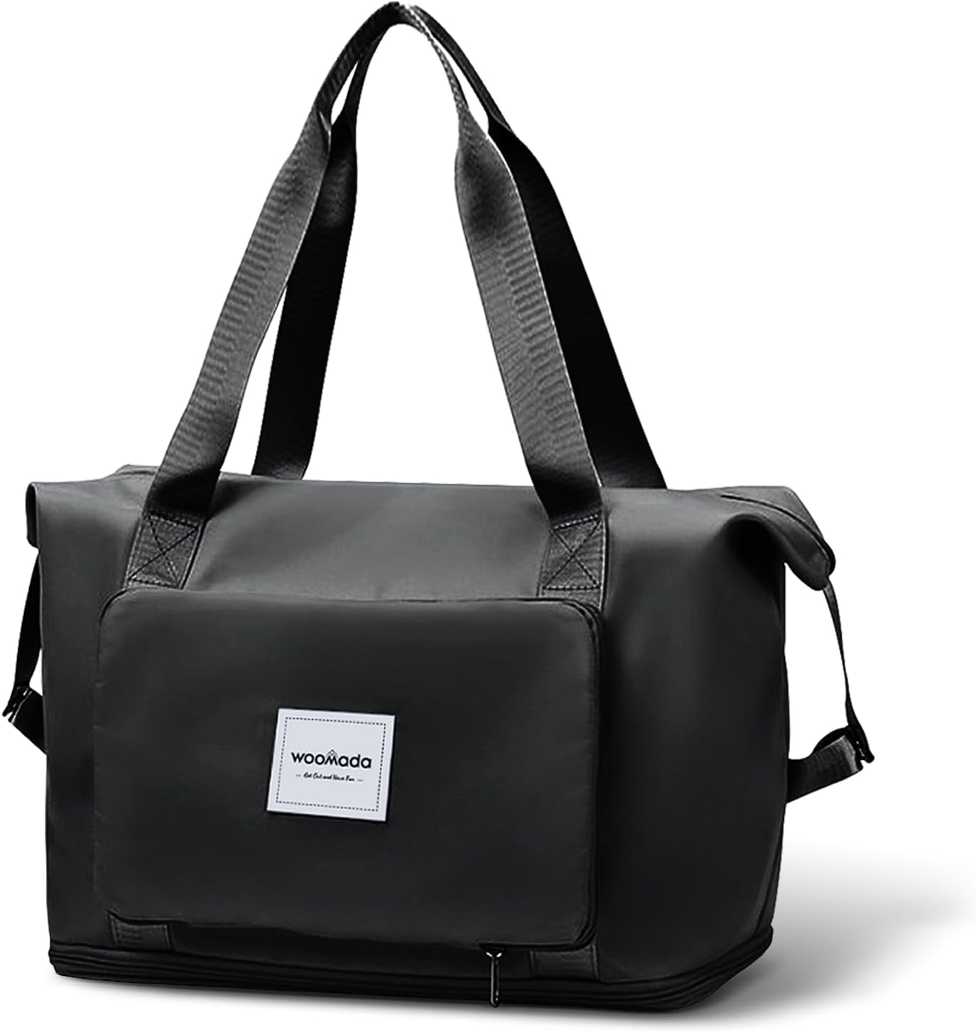 WOOMADA Foldable Travel Duffel, Weekender & Carry-On Bag with Expandable Space, Lavender Checkerboard