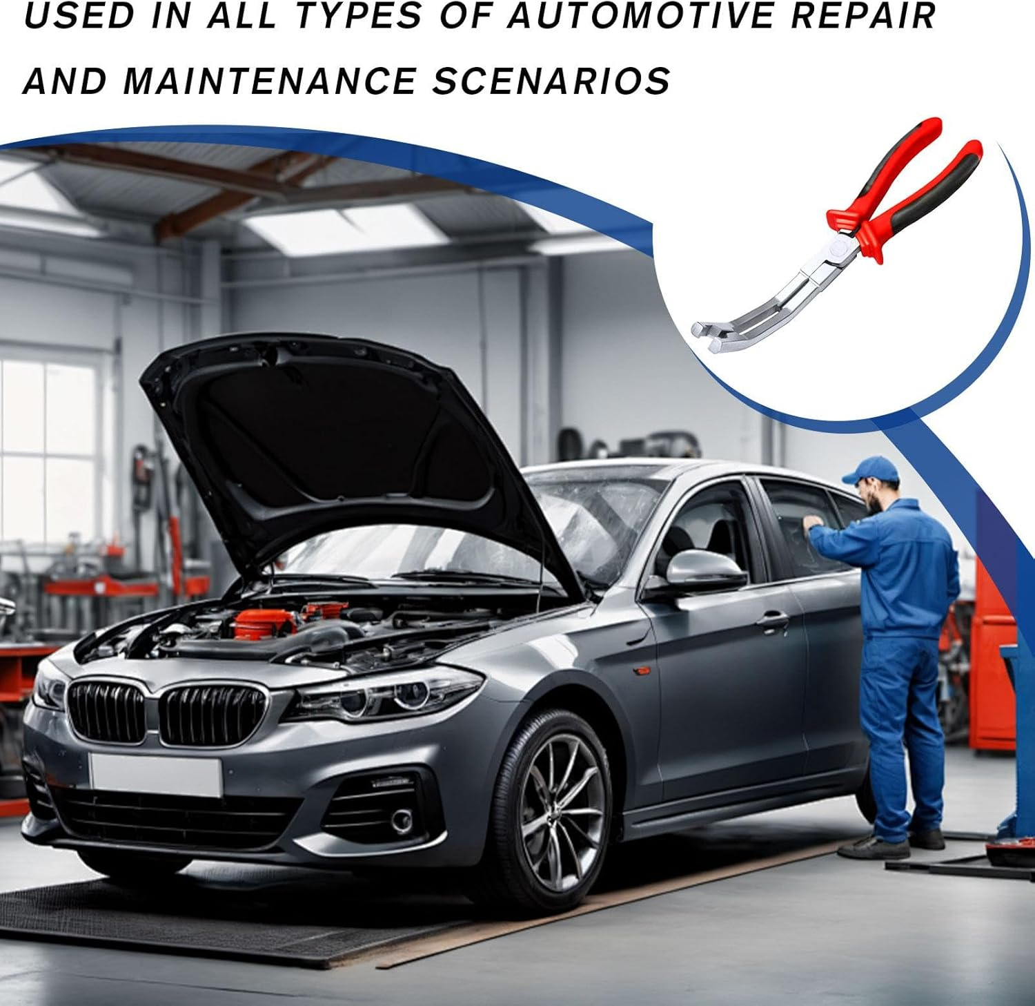 Car Disconnect Pliers | Curved Jaw Clamp for Automotive - Car Removal Angled Pliers Vehicle Glow Plug Tool for Small Bolts, Joints