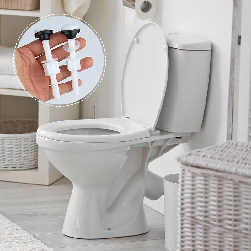 4 Pcs Toilet Cistern Seal Bolt Kit, Plastic Fixing Screw Rustproof, WC Tank、Bathroom Fastener Repair Kits image number 3