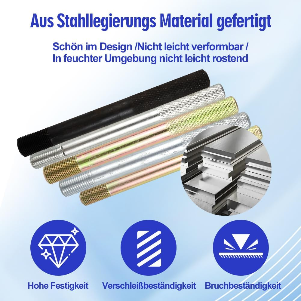 Tyafzzn Tyre Mounting Aid, 10-Piece Mounting Aid Car Tyres, Wheel Mounting Aid Set, 2 Pieces M15 X 1.25/M12X1.5/M12X1.25/M14X1.5/M14X1.25 Wheel Mounting Aid Fixing Bolts