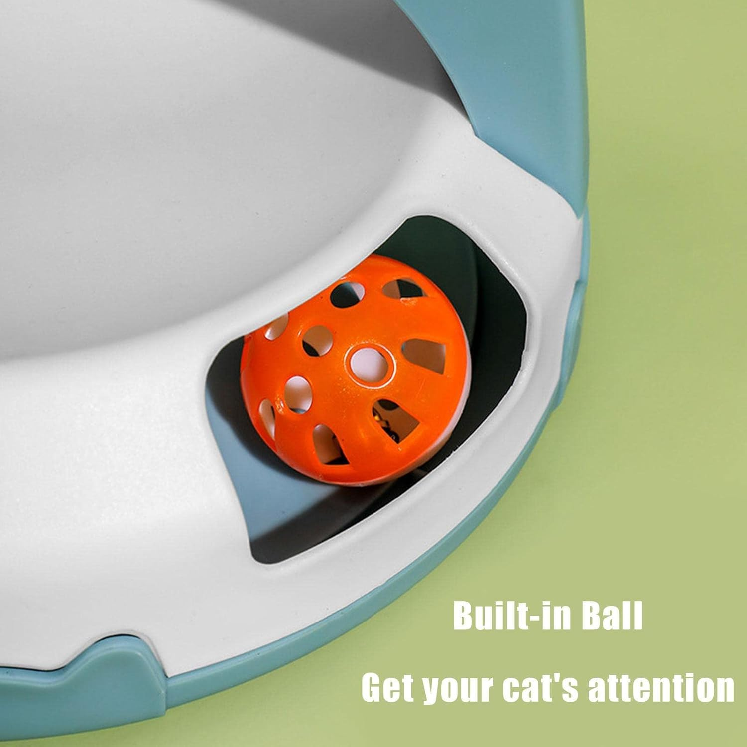 Interactive Cat Toys,Funny Turntable Ball Cat Toys - Interactive Cat Toys with Feathers and Bells for Indoor Cats to Chase Exercise image number 4