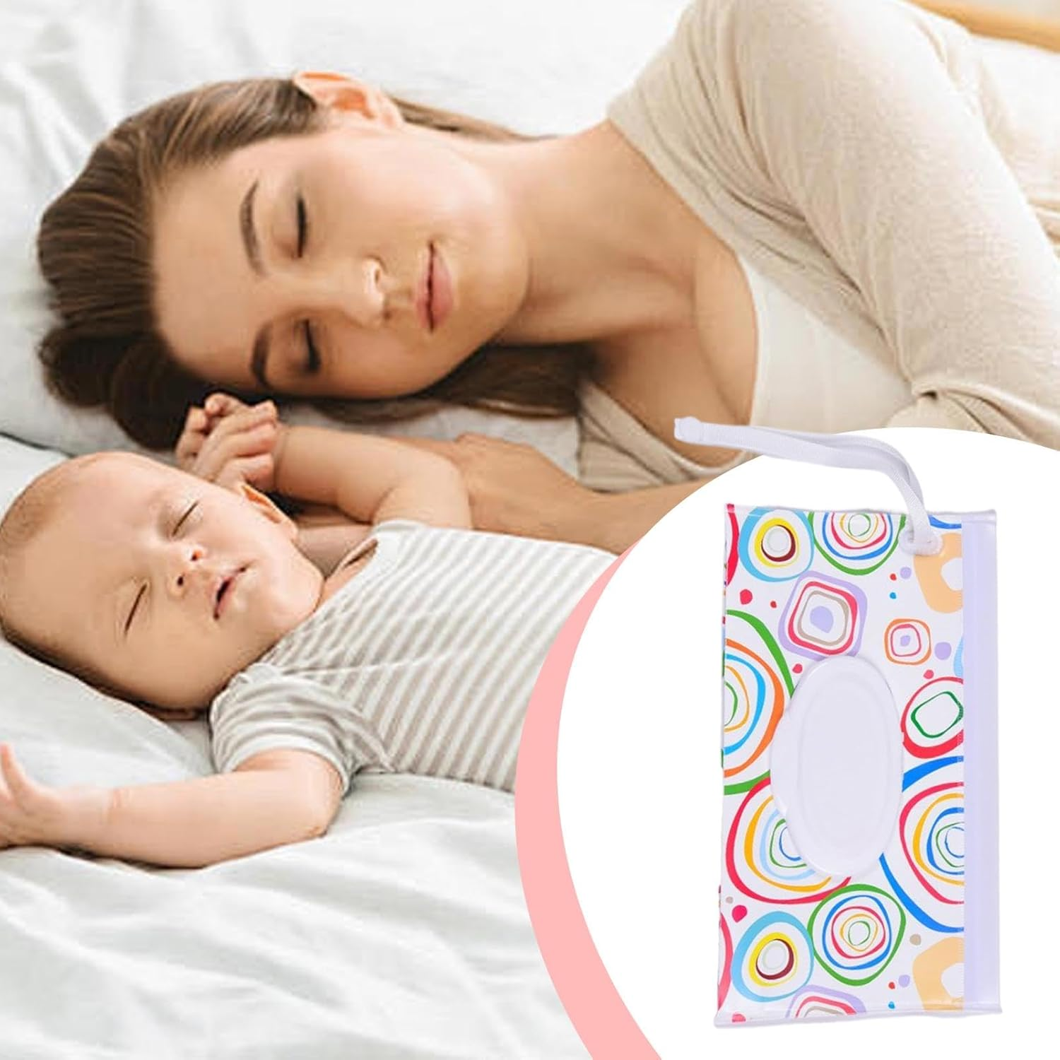 Baby Wipe Holder - Wipe Holder for Diaper Water Resistant | Reusable Wipes Pouch Wipe Holder with Wrist Strap for Stroller Vehicle Shopping image number 5