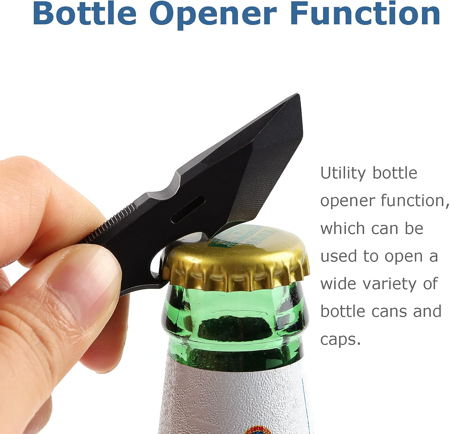 Titanium Pry Bar EDC Multi Tool with Bottle Opener Box Opener Clip Function (Black) image number 2