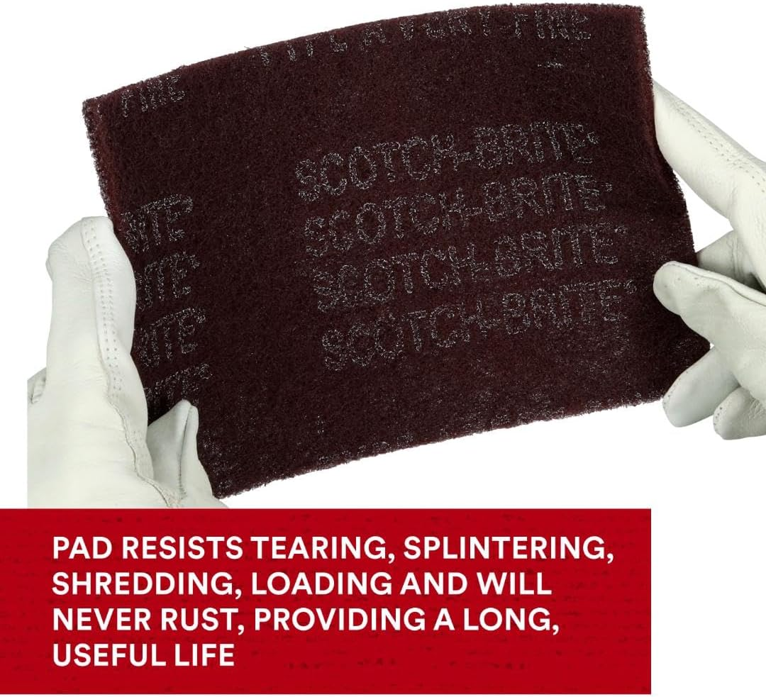 3M 07447 Scotch-Brite Maroon General Purpose Hand Pad,20 Pack image number 5