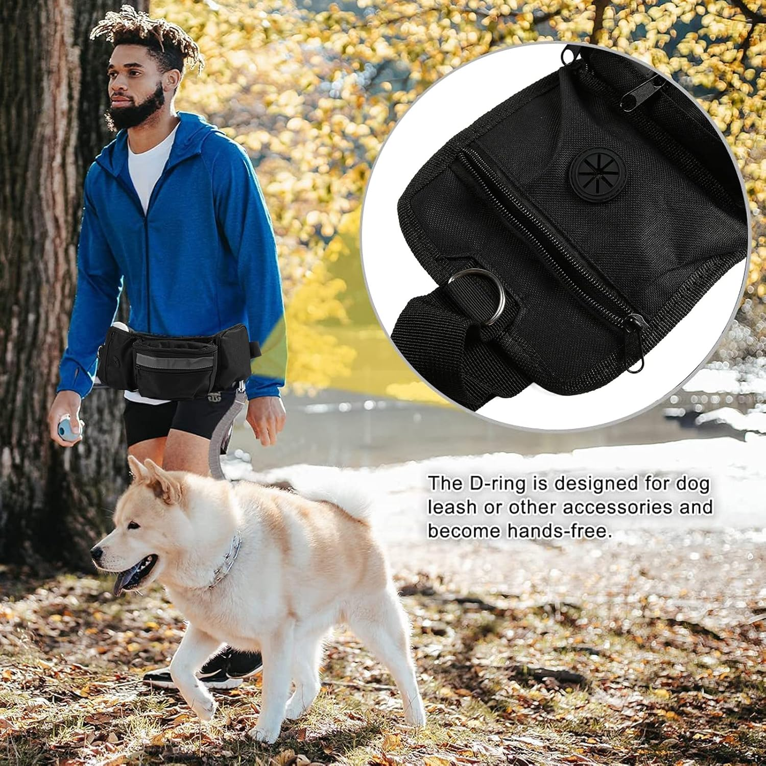 EVTSCAN Dog Training Waist Bag, with Hidden Bottle Holder, Multifunction Large Capacity Dog Training Waist Treat Pouch image number 1