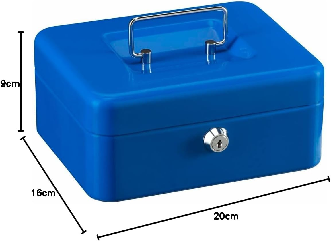 Burg-W&auml;chter Money Box Lockable with Key and Hard Money Insert, Sheet Steel, Money 5020, Blue - Blue image number 5