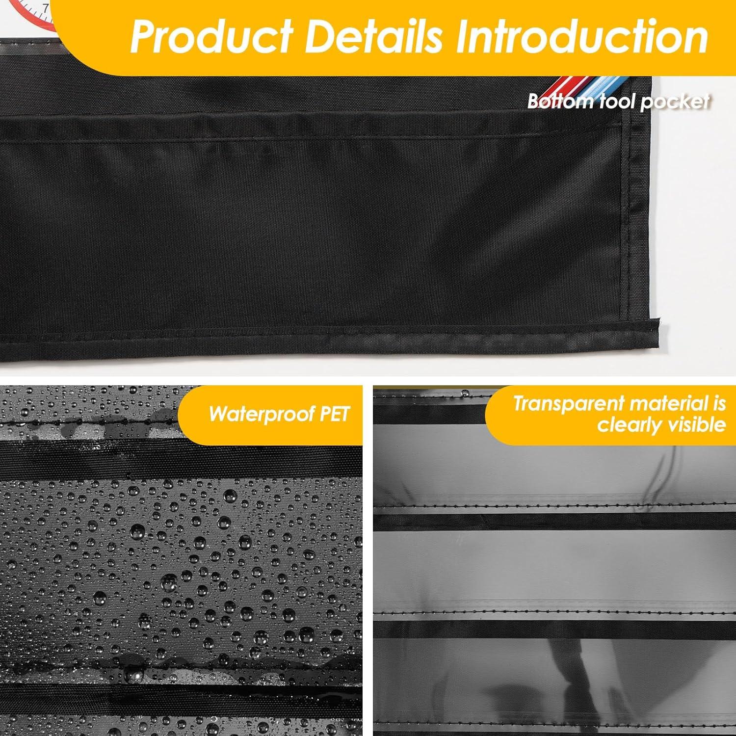 Daily Schedule Pocket Chart School Smart Pocket Chart 13+1 Pockets Scheduling Pocket Chart with Blank Cards Greenery Schedule Charts for Classroom Home Office Activities Decorate (Black) - Black image number 5