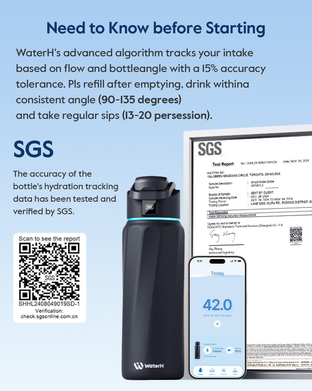 Boost Smart Water Bottle with Reminder & Tracker, Double Wall Vacuum Insulated Bottles Stainless Steel, 32Oz Bpa-Free Wide Mouth for Gym, Office, School, Ideal Gift for Christmas, New Year - Mauve image number 6