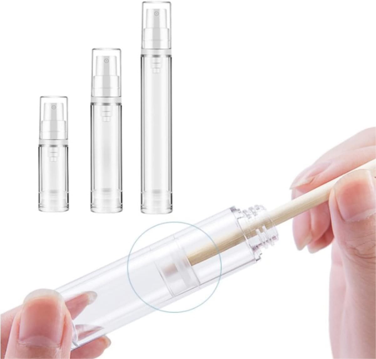 NOLITOY 10Pcs 5Ml Refillable Spray Bottles Travel Portable Vacuum Mist Sprayer Cosmetic Liquid Dispensing Bottles for Trip Use image number 4