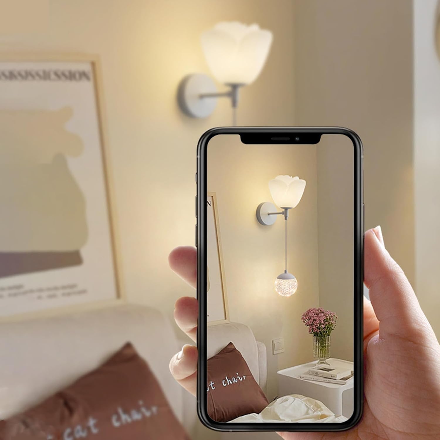 LED Indoor Wall Lights Modern Aluminum Wall Lamps Length Adjustable Wall Sconces Metal Lighting Fixture for Restaurant Living Room Bedroom Bedside Decor Hallway (White Light,A) XXZ image number 1