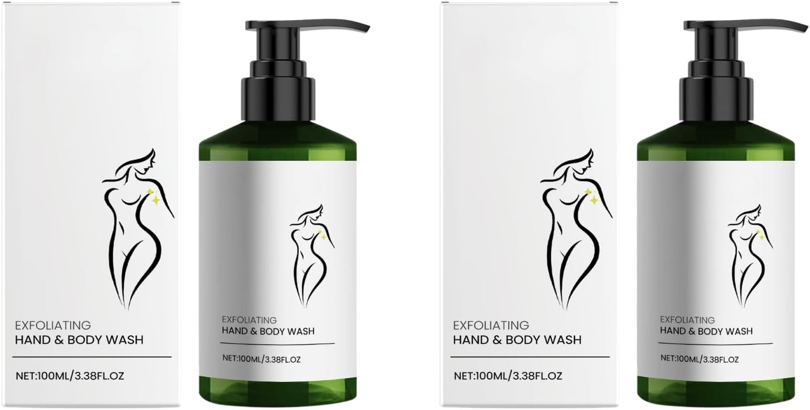 Gentle Exfoliating Body Wash with Cocamidopropyl Betaine and Hydroxypropyl Methylcellulose. Helps Improve Dry Skin, Maintain Moisture, Gently Remove Dead Skin Cells, and Restore Vitality. (4Pcs)