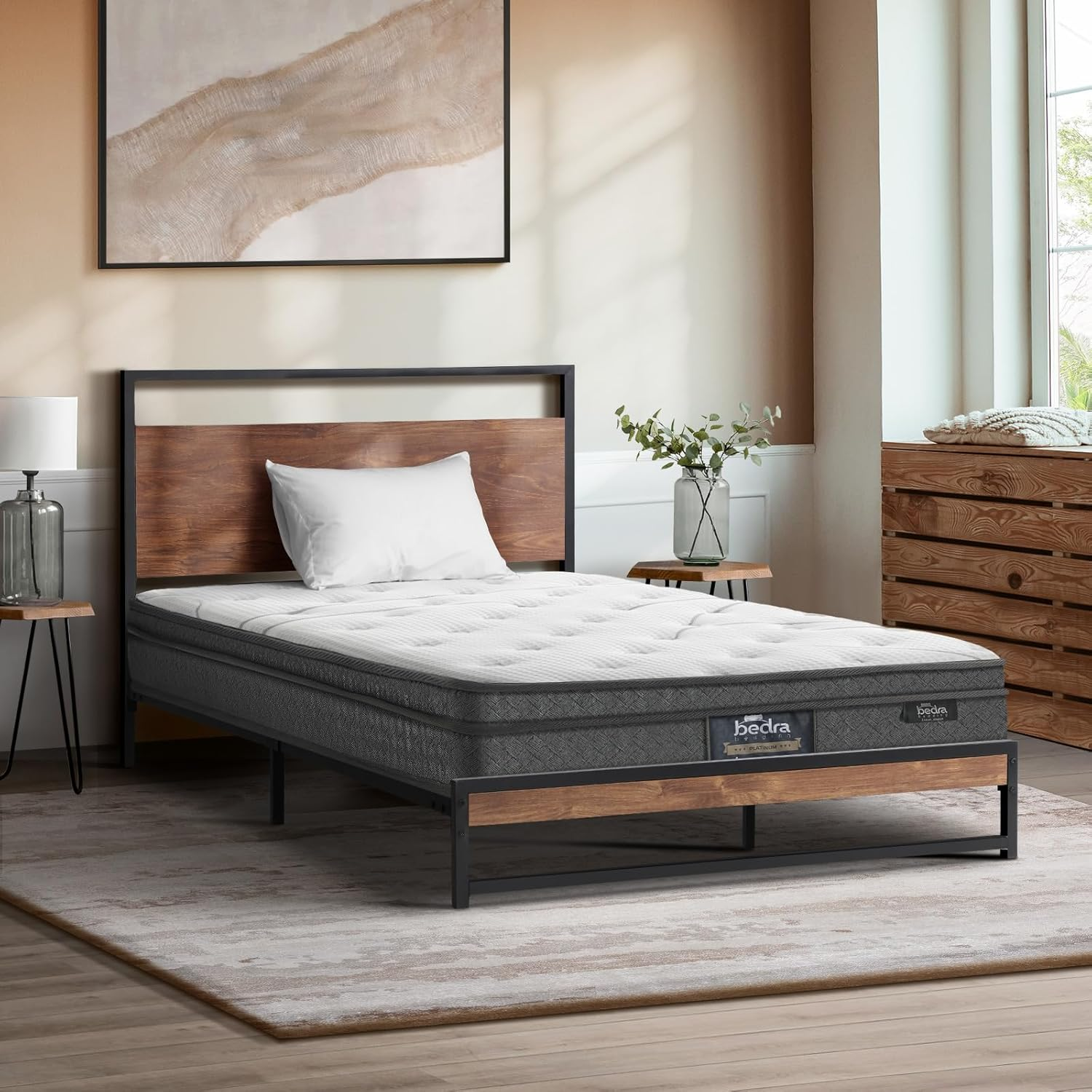 BEDRA BEDDING 21Cm Mattress Single Size with Bonnel Spring Tight Top Bed Mattress Medium Firm image number 4