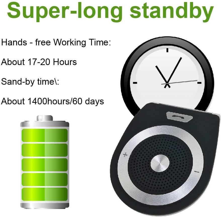 Car Speaker Phone Handsfree Bluetooth Kit Wireless Sun Visor Speaker for Iphone Huawei Samsung Android