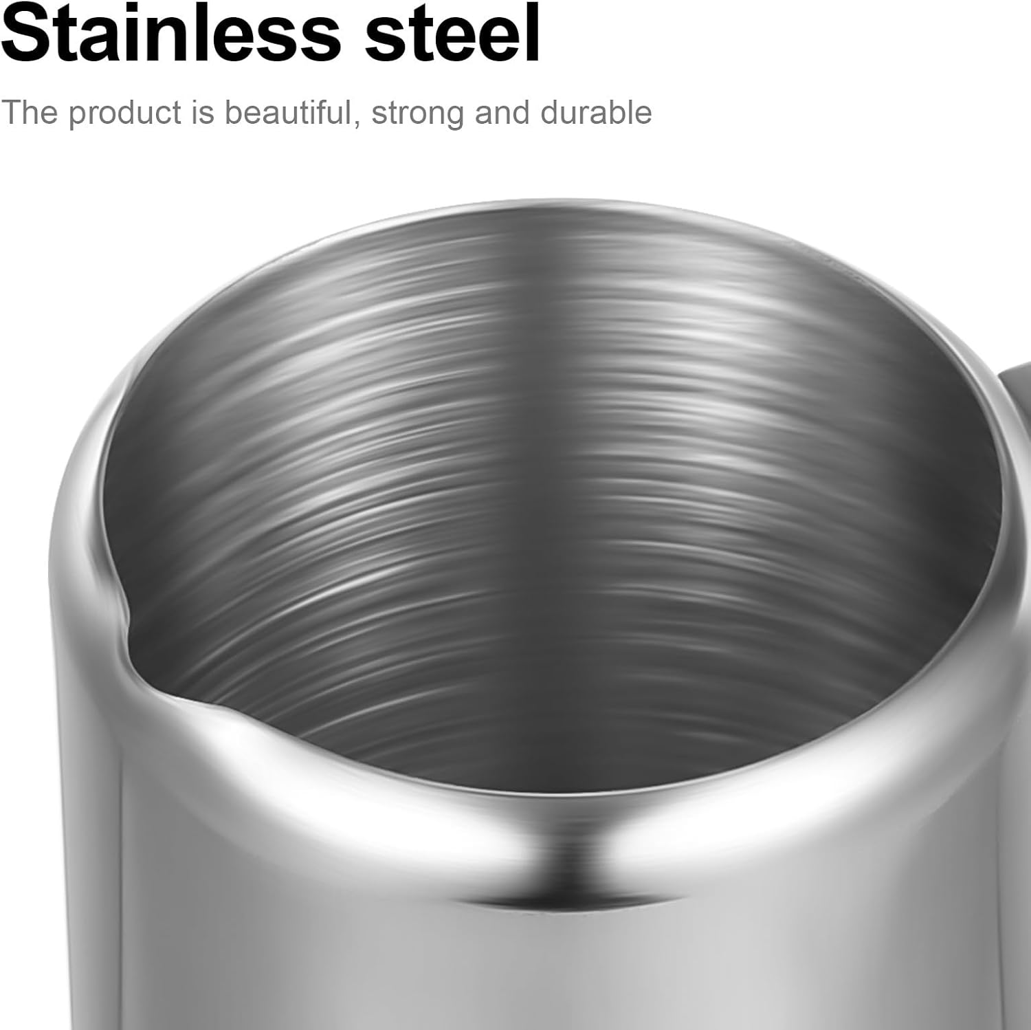 EPIGEIST 2Pcs Stainless Steel Frothing Pitchers Latte Jug Milk Creamer Cups for Coffee Espresso Art Clean Sauce and Milk Frothing Cups for Home Use image number 3