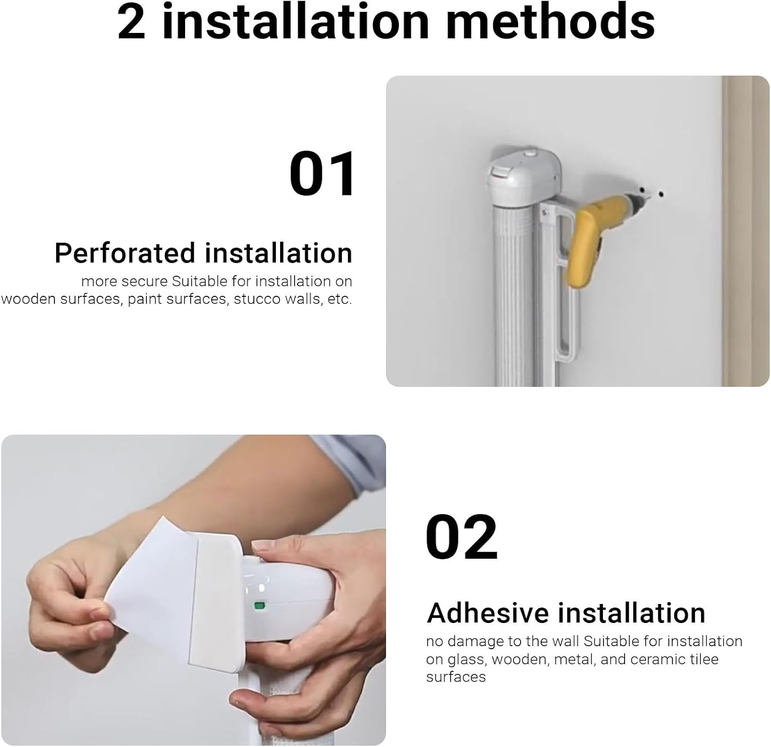 Retractable Baby Gate Durable Portable Mesh Gate Easy Installation 86CM Tall Stretches 180CM Wide for Large Stairs Retractable Dog Gates for Doorways Stairs Indoor Outdoor(White,86Cmx180Cm) image number 5