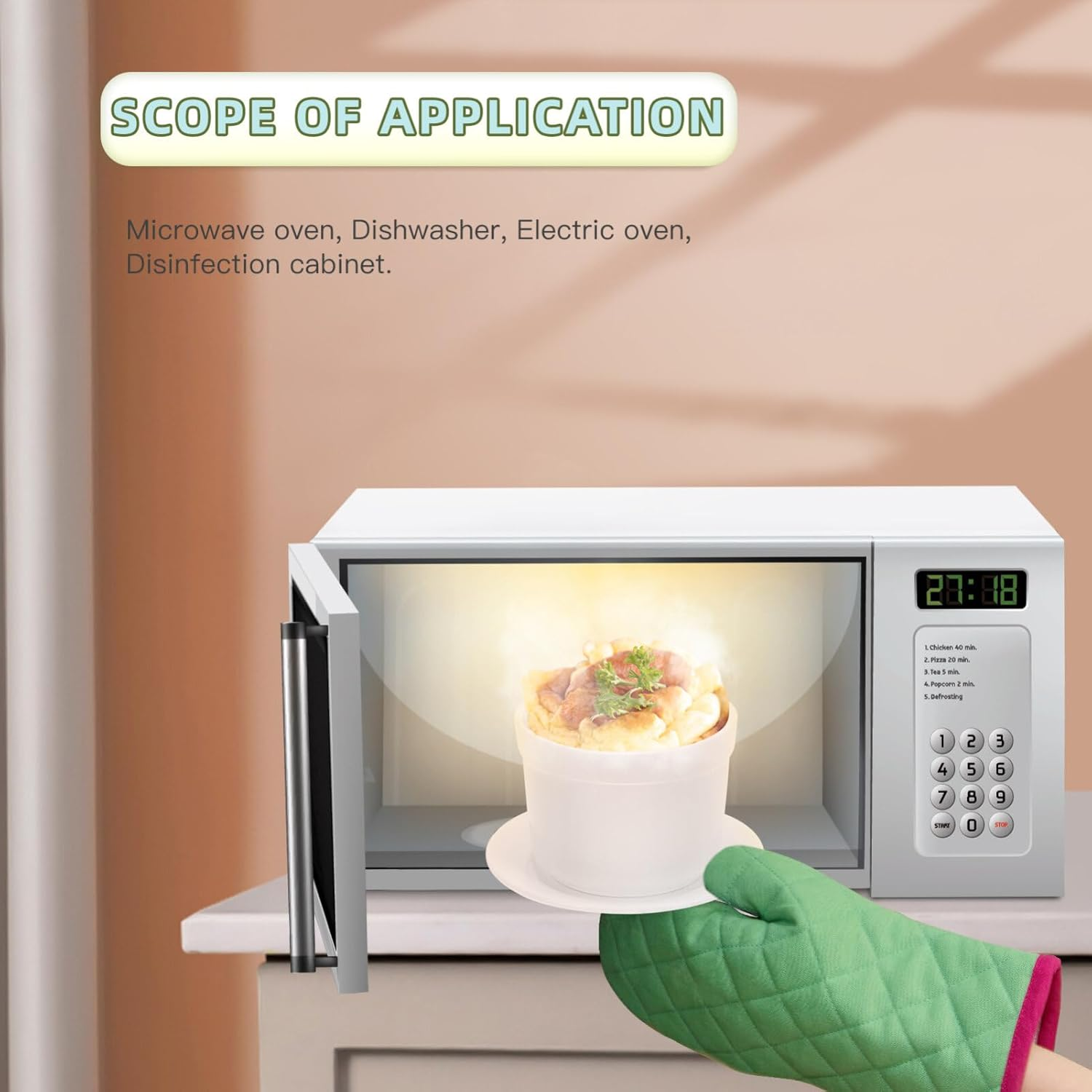 Angoily 1Set Ceramic Stewing Bowl Lid Delicate Soup Bowl for Restaurant Use for Steamed Eggs Soups and Desserts Spoon and Plate Safe for Microwave and Dishwasher image number 1